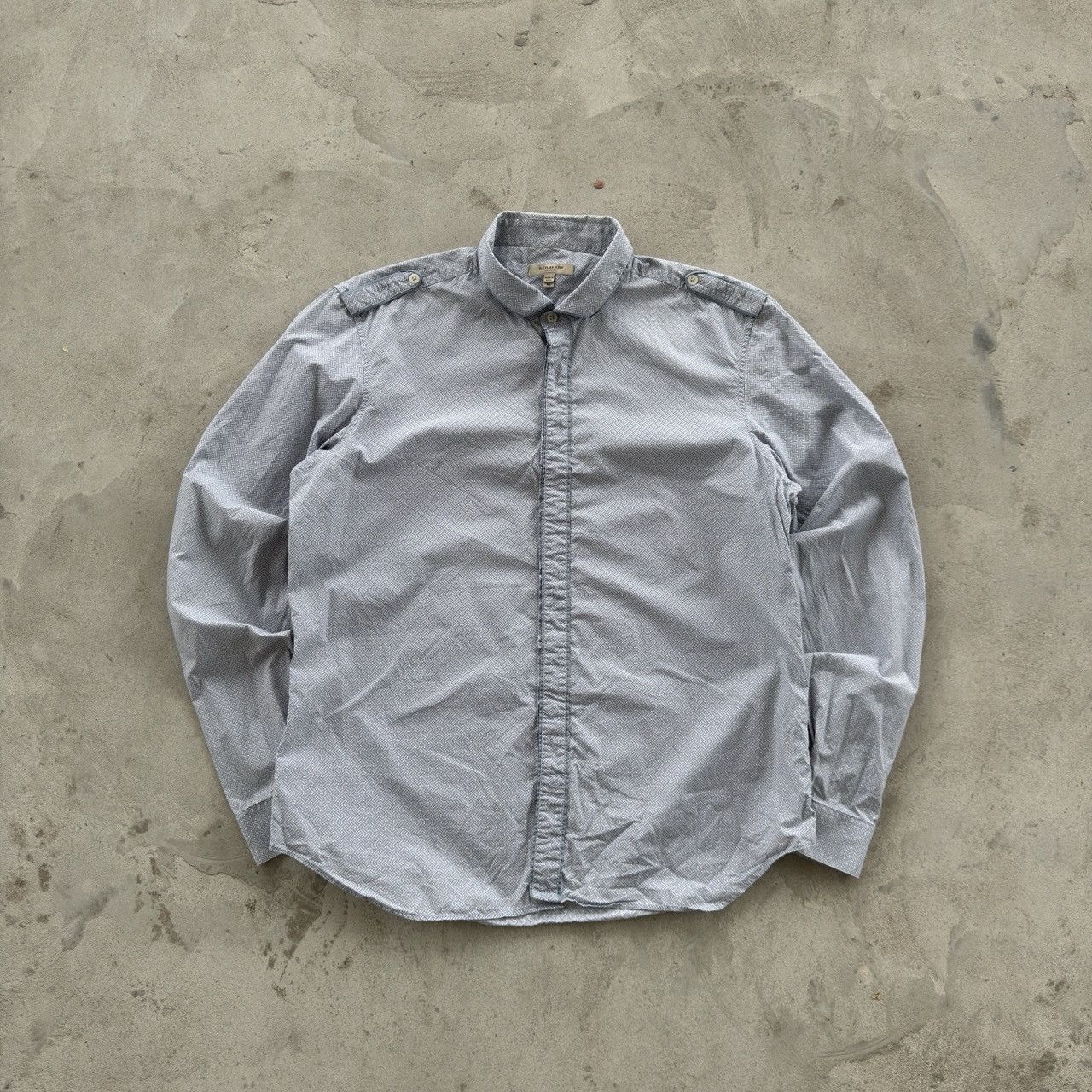 Burberry Burberry London Grey Patterned Button Down Shirt Italy XL Size US XL / EU 56 / 4 - 1 Thumbnail