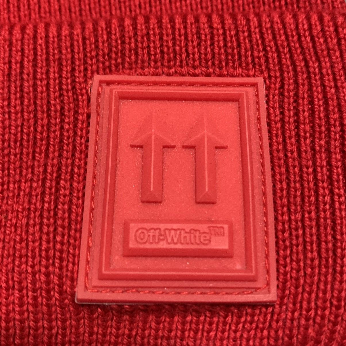 Off-White Off White Beanie Patch Red 'Warm' Virgil Abloh Hat Size ONE SIZE - 3 Thumbnail