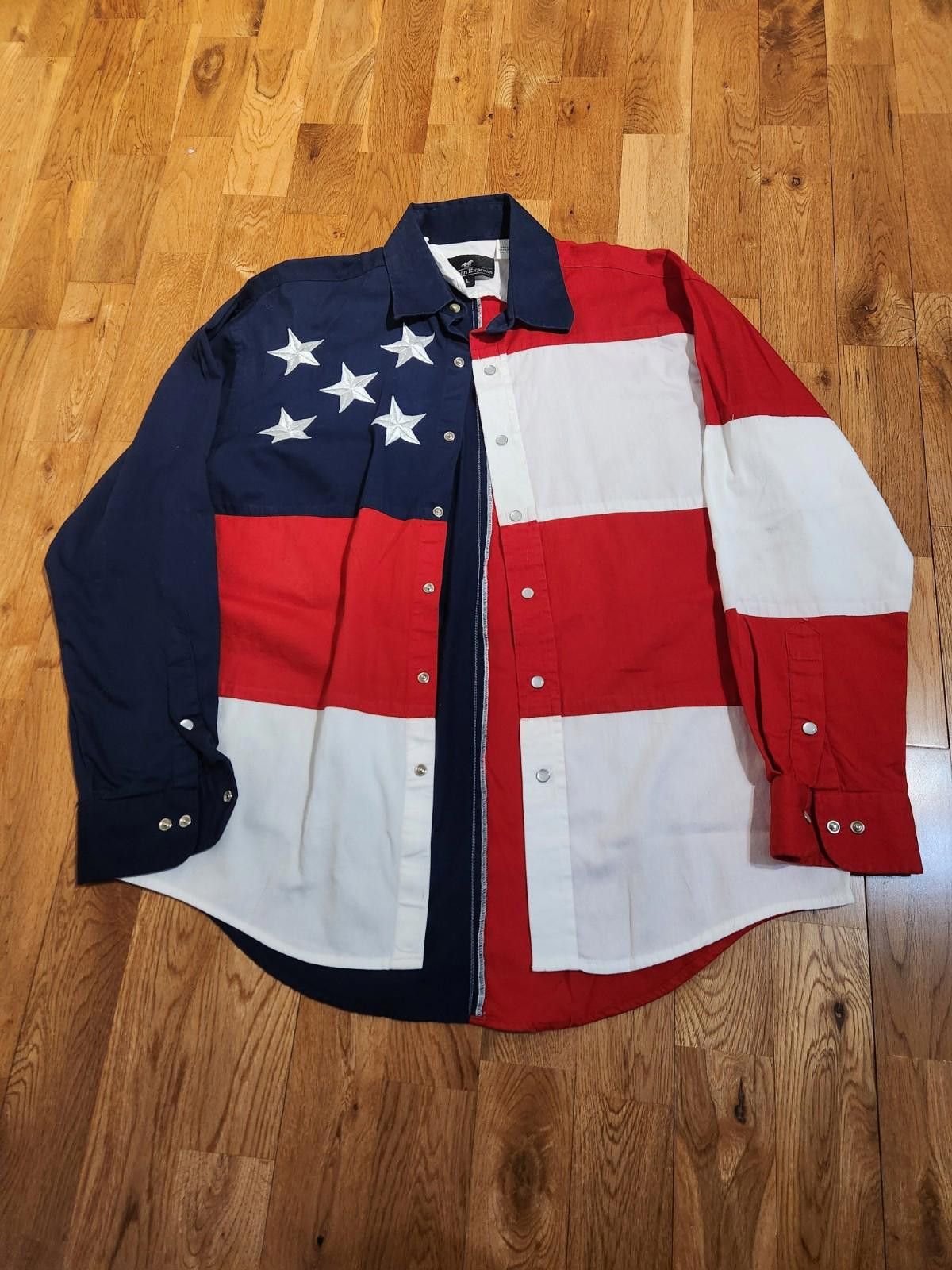 Designer Western Express American Flag Stars & Stripes Shirt L Size US L / EU 52-54 / 3 - 1 Thumbnail