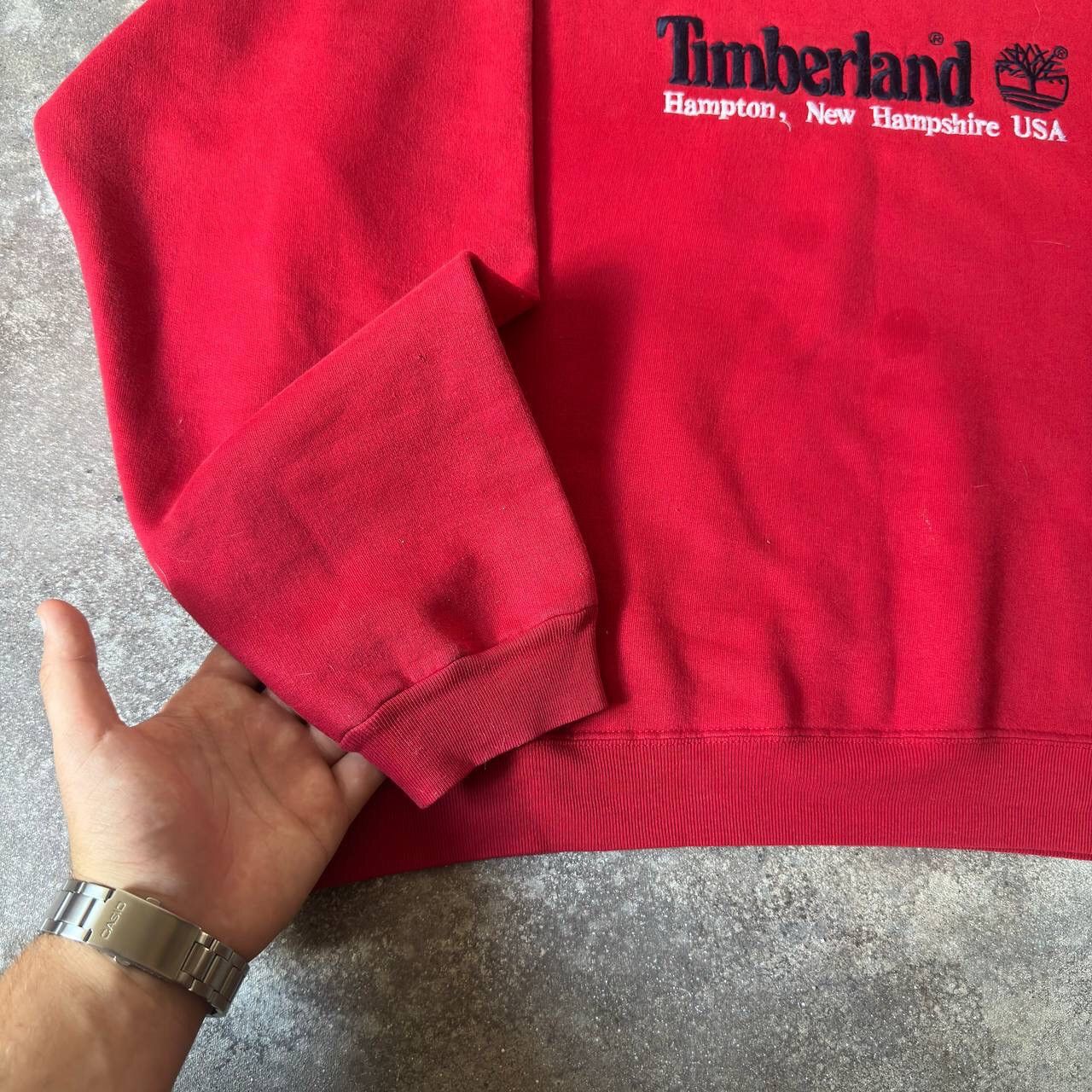 Timberland × Vintage 90s Timberland Vintage Crewneck Boxy Sweatshirt Size US L / EU 52-54 / 3 - 5 Thumbnail