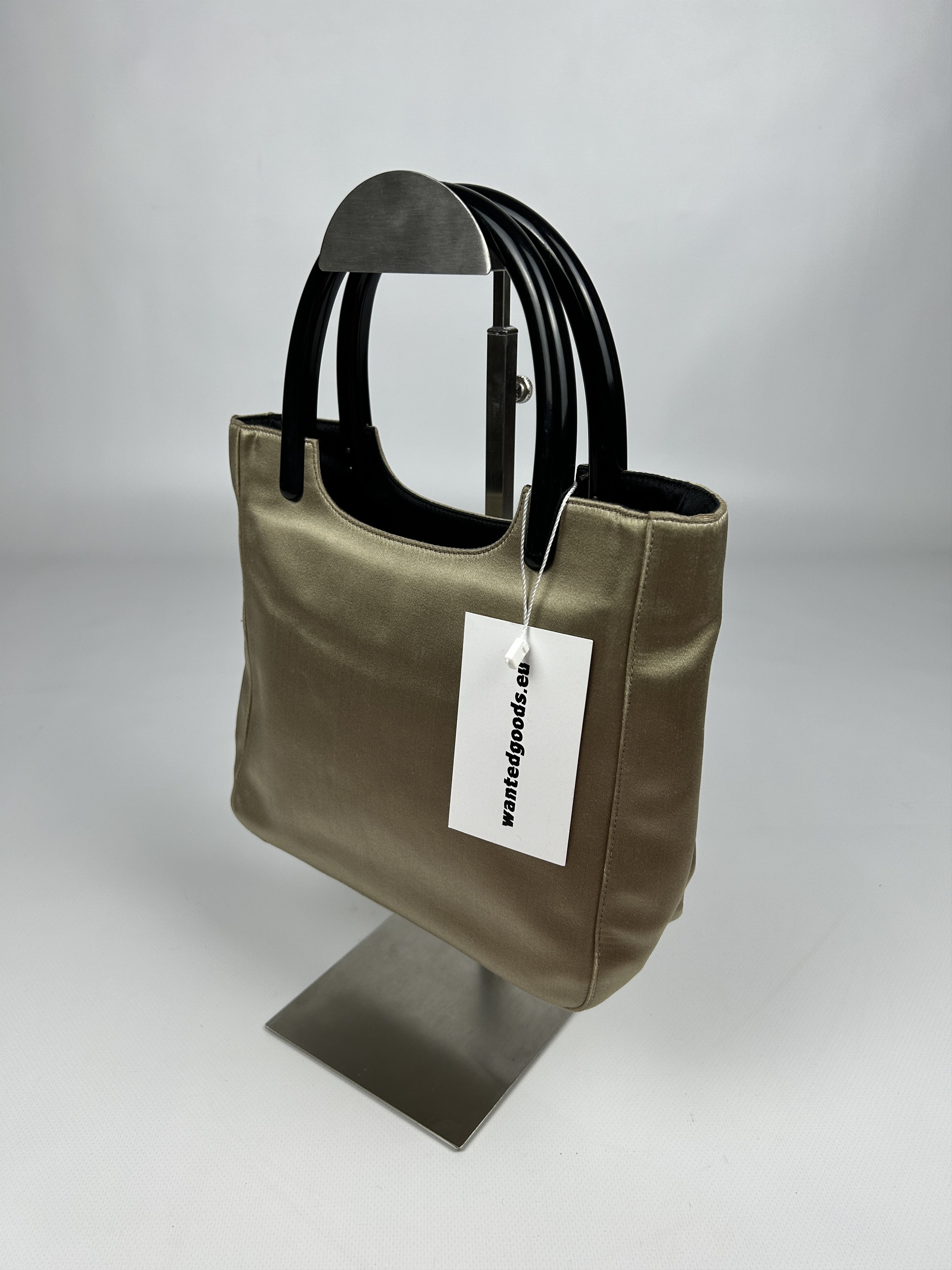 Prada Prada triangle logo velvet plastic handle mini tote bag Size ONE SIZE - 2 Thumbnail