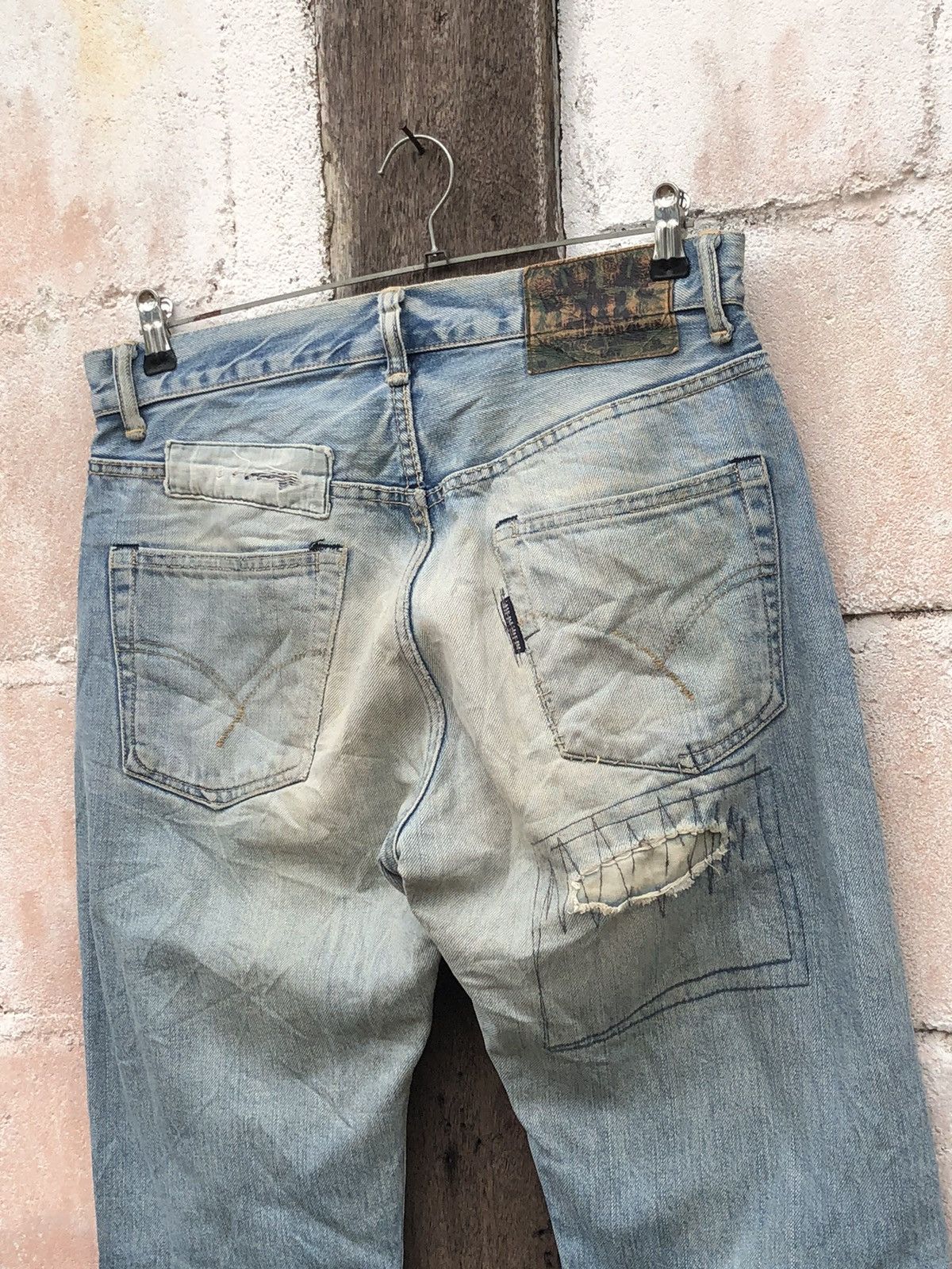 Blue Blue Japan × Japanese Brand Blue Blue Japan Iron HR Market Destress Denim Sun Faded Size US 33 - 6 Thumbnail