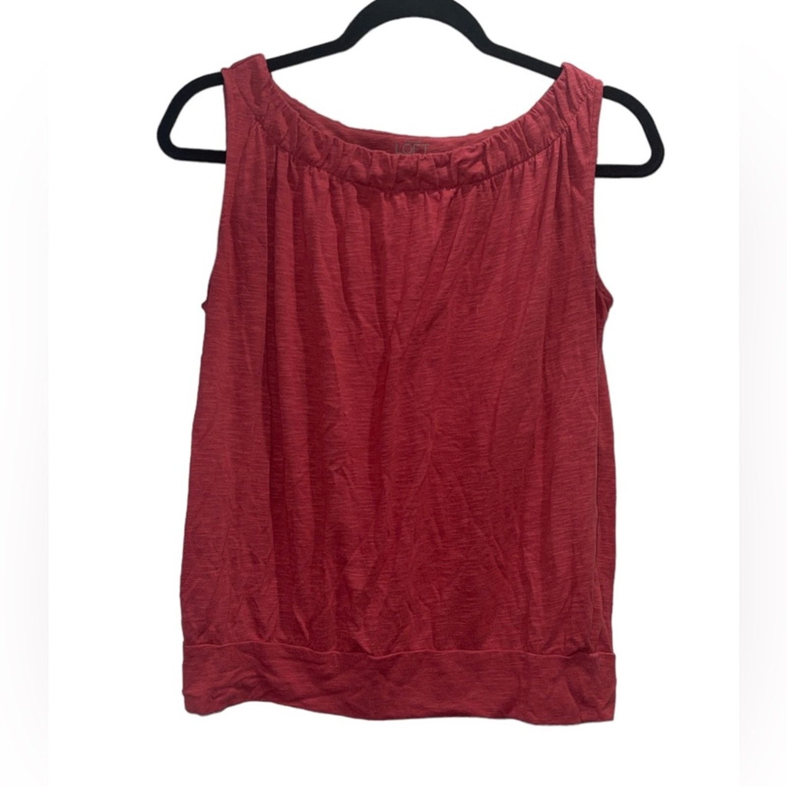 Loft LOFT Women’s Rust Gathered Collar Sleeveless Top Sz S Size S / US 4 / IT 40 - 2 Thumbnail
