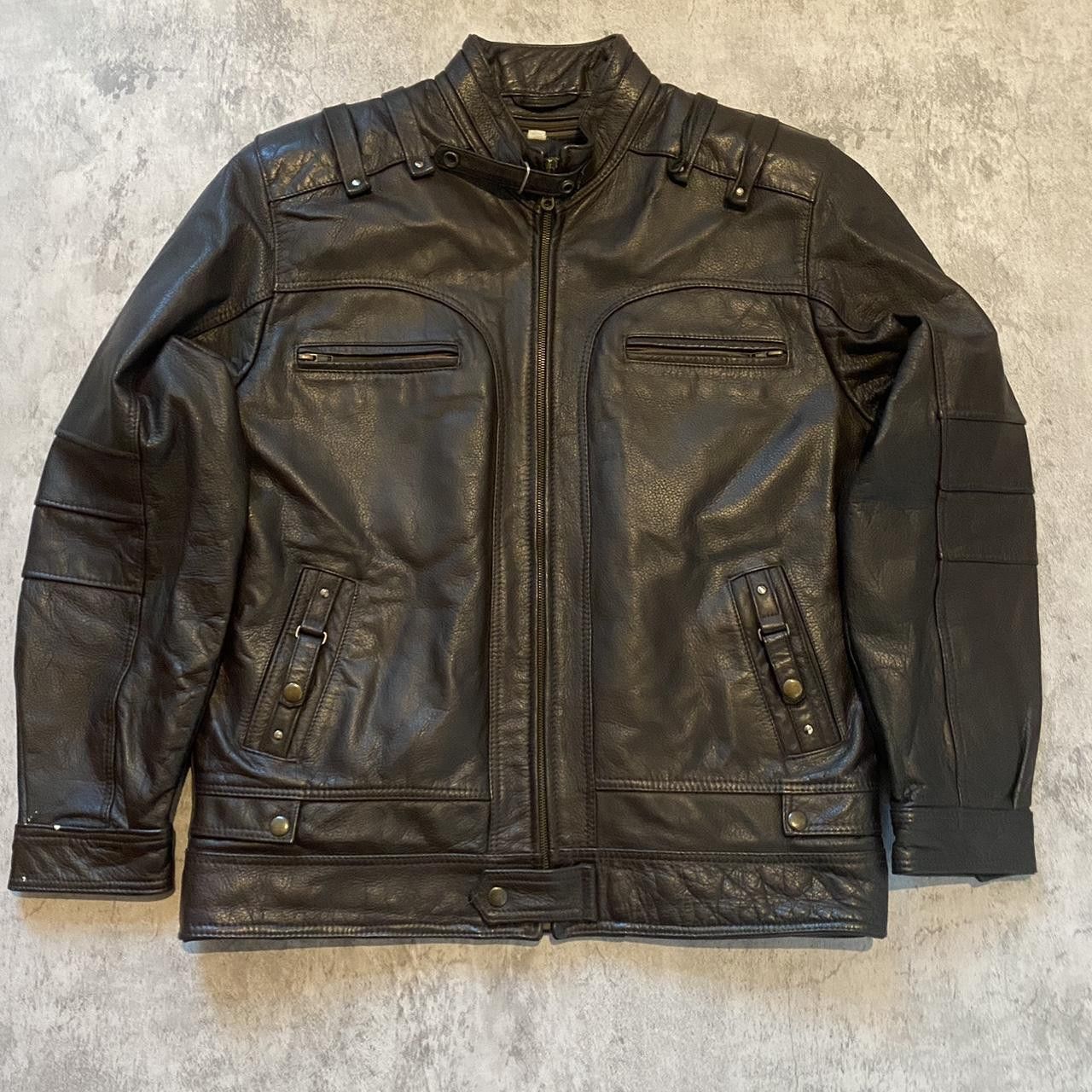 Other Black leather jacket with multiple pockets and zippers \ Size US XL / EU 56 / 4 - 1 Thumbnail