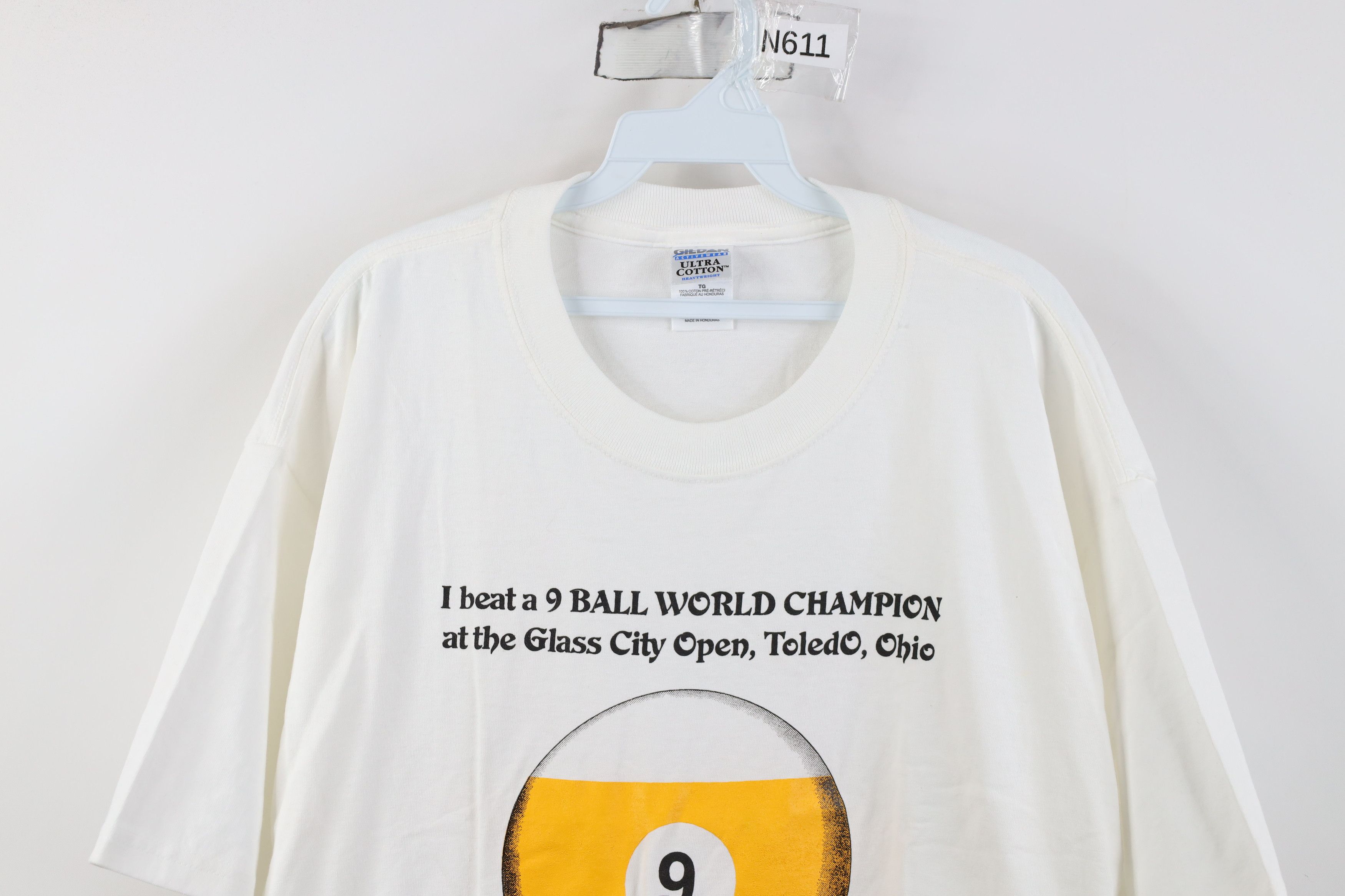 Vintage Vintage 90s Y2K 9 Ball World Champion Glass Open T-Shirt Size US XL / EU 56 / 4 - 2 Thumbnail
