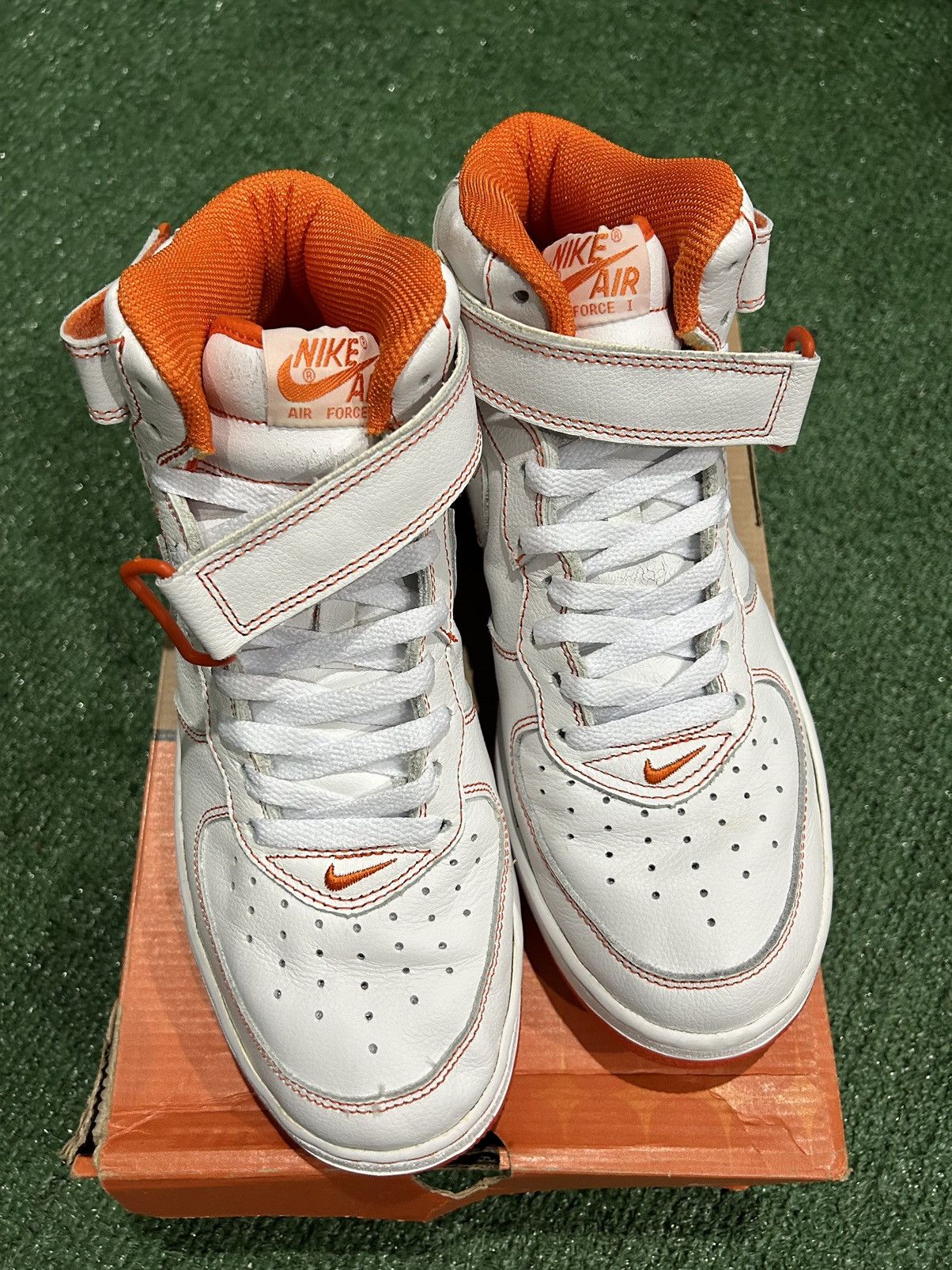 Nike × Vintage RARE 2002 Nike Air Force 1 safety orange 9.5 Size US 9.5 / EU 42-43 - 2 Thumbnail