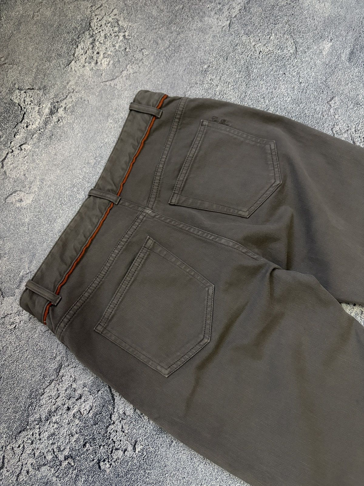 Loro Piana LORO PIANA Luxury Grey Straight Pants Orange Trim IT 40 Size 27" / US 4 / IT 40 - 15 Thumbnail