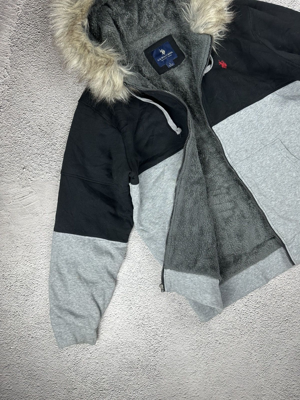 Polo Ralph Lauren Vintage Polo Ralph Lauren Full Zip Hoodie Fur Fuzzy LGB Size US L / EU 52-54 / 3 - 3 Thumbnail