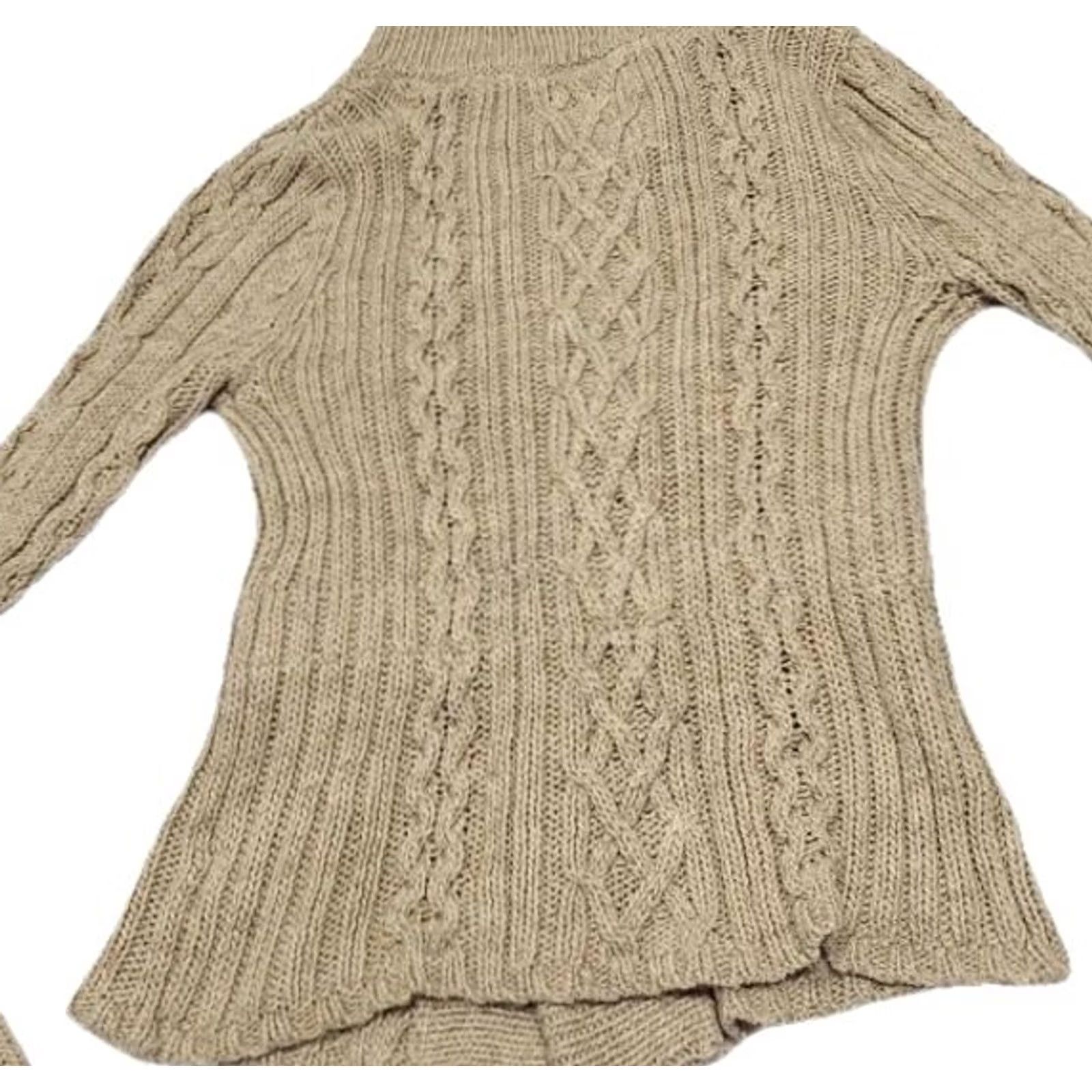 Vintage Aéropostale Cardigan Sweater Women's L Cream Cable Knit Open Front Chunky Wool Knit Size L / US 10 / IT 46 - 5 Thumbnail