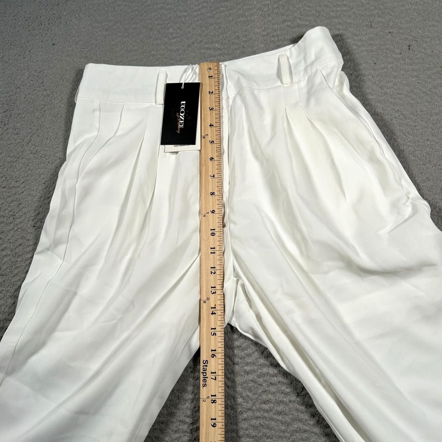 Vintage Uoozee Pants Womens Medium 28x29 White High Rise Wide Leg Casual Trousers NWT Size 32" / US 10 / IT 46 - 7 Thumbnail