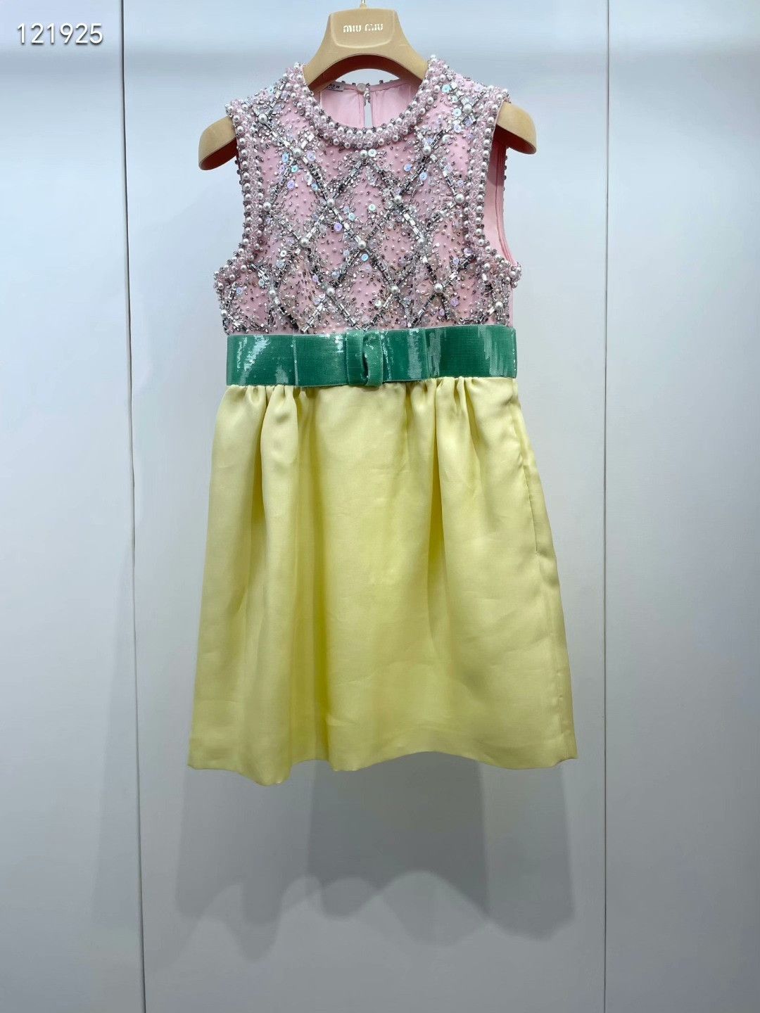 Miu Miu Miu Miu Rhinestone Colorblock Dress Size S / US 4 / IT 40 - 1 Thumbnail