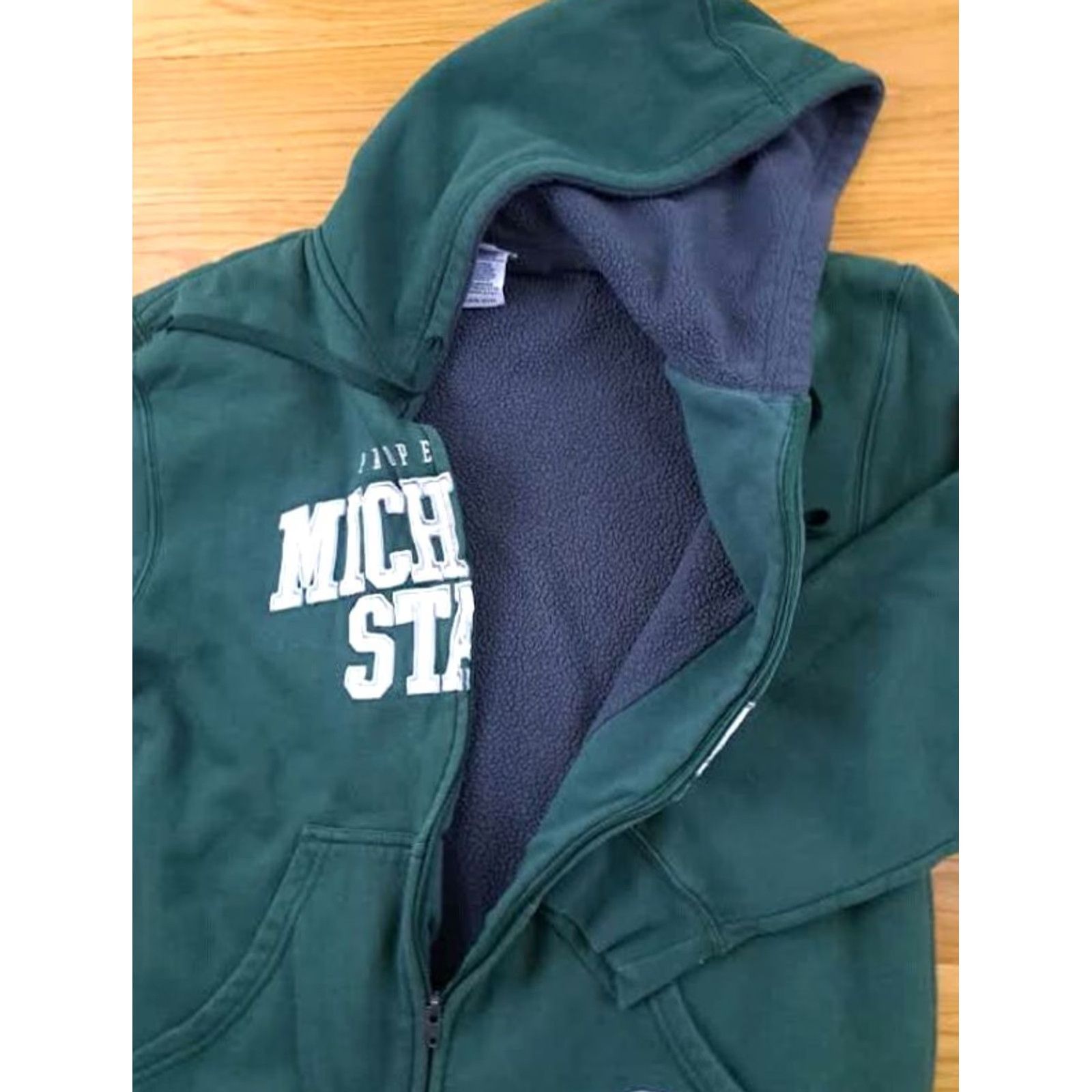 Vintage VINTAGE Pro Edge Michigan State Insulated Hooded Full Zip Jacket L Green Mens Size US L / EU 52-54 / 3 - 5 Thumbnail