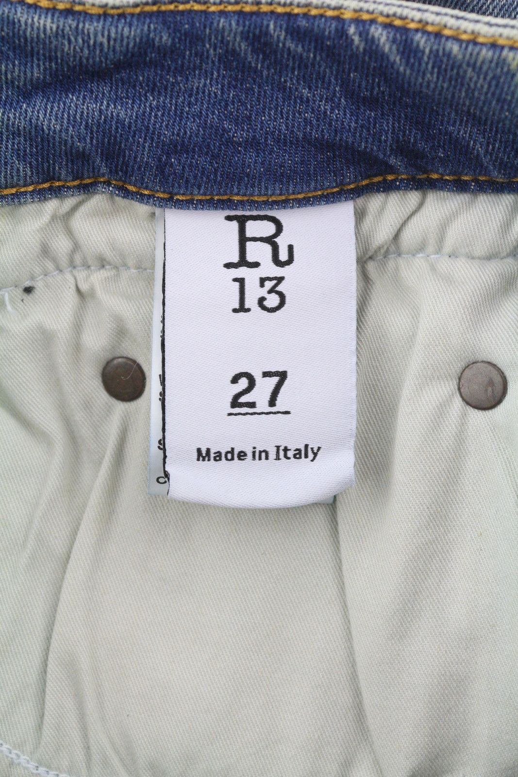 R13 BOY STRAIGHT 27 Kelly Stretch Washed Cropped Zip 86346 Size 27" / US 4 / IT 40 - 8 Thumbnail