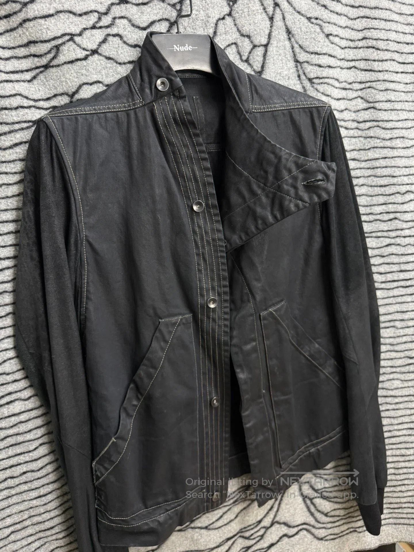 Rick Owens Rick Owens Waxed Denim Distressed Sheepskin Jacket. Size US M / EU 48-50 / 2 - 7 Thumbnail