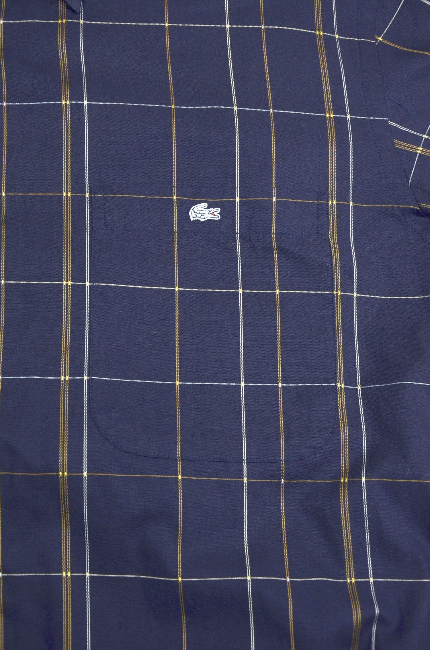 Lacoste Lacoste Navy Windowpane Check Button Down Shirt - Size M Size US M / EU 48-50 / 2 - 5 Thumbnail