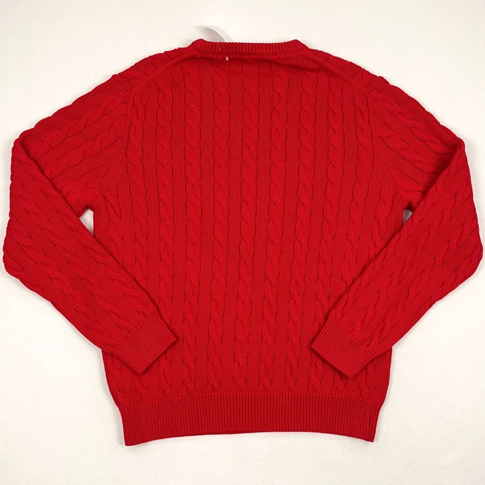 J.Crew J.CREW Sweater Mens XL Red Cable Knit Cotton Crewneck Fisherman Holiday Prep NEW Size US XL / EU 56 / 4 - 7 Thumbnail