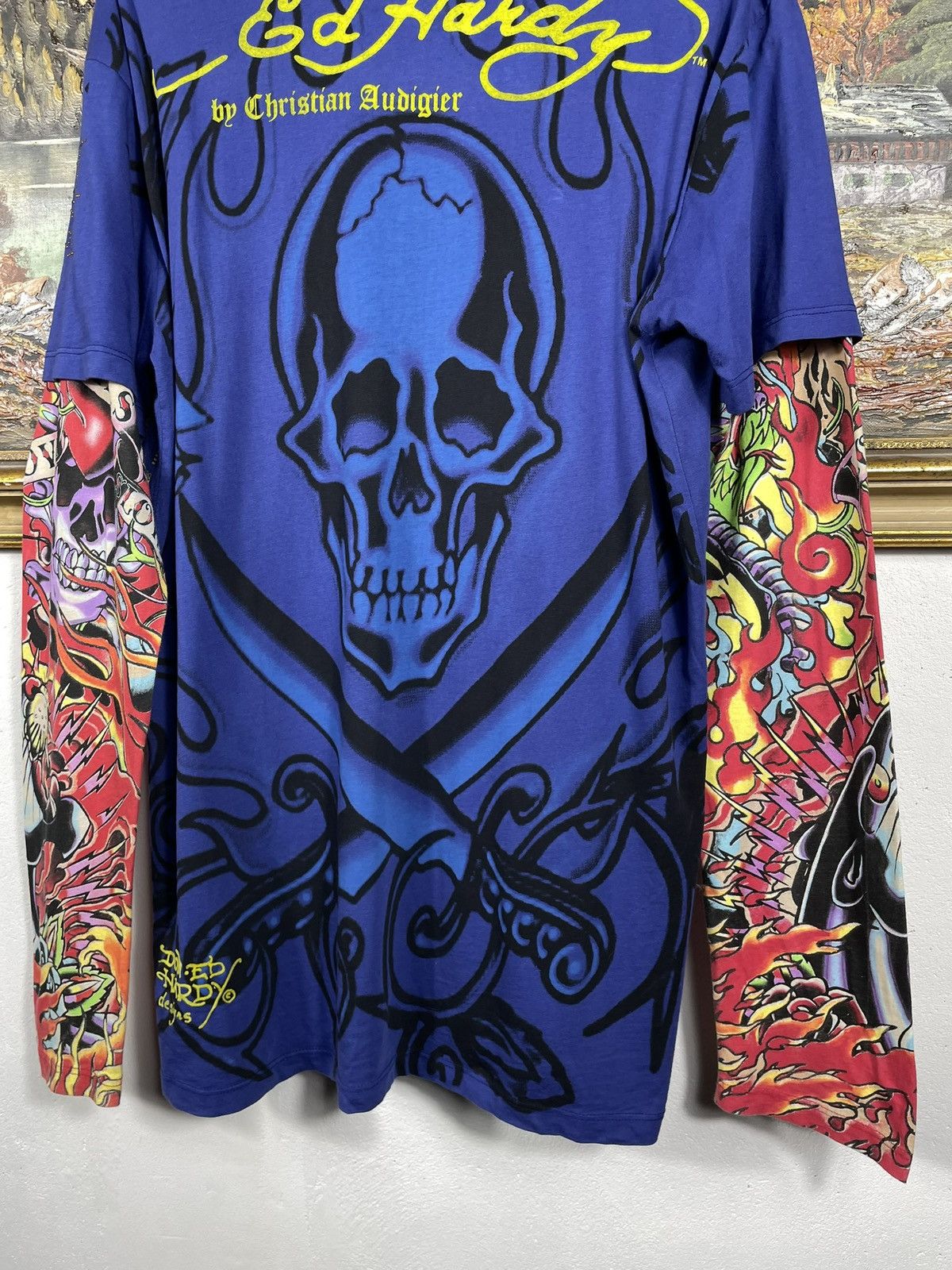 Ed Hardy × Sex Skateboards × Vintage Ed Hardy Retro 00s Baggy Loose Tee Sweatshirt Grunge Cyber Size L / US 10 / IT 46 - 9 Thumbnail