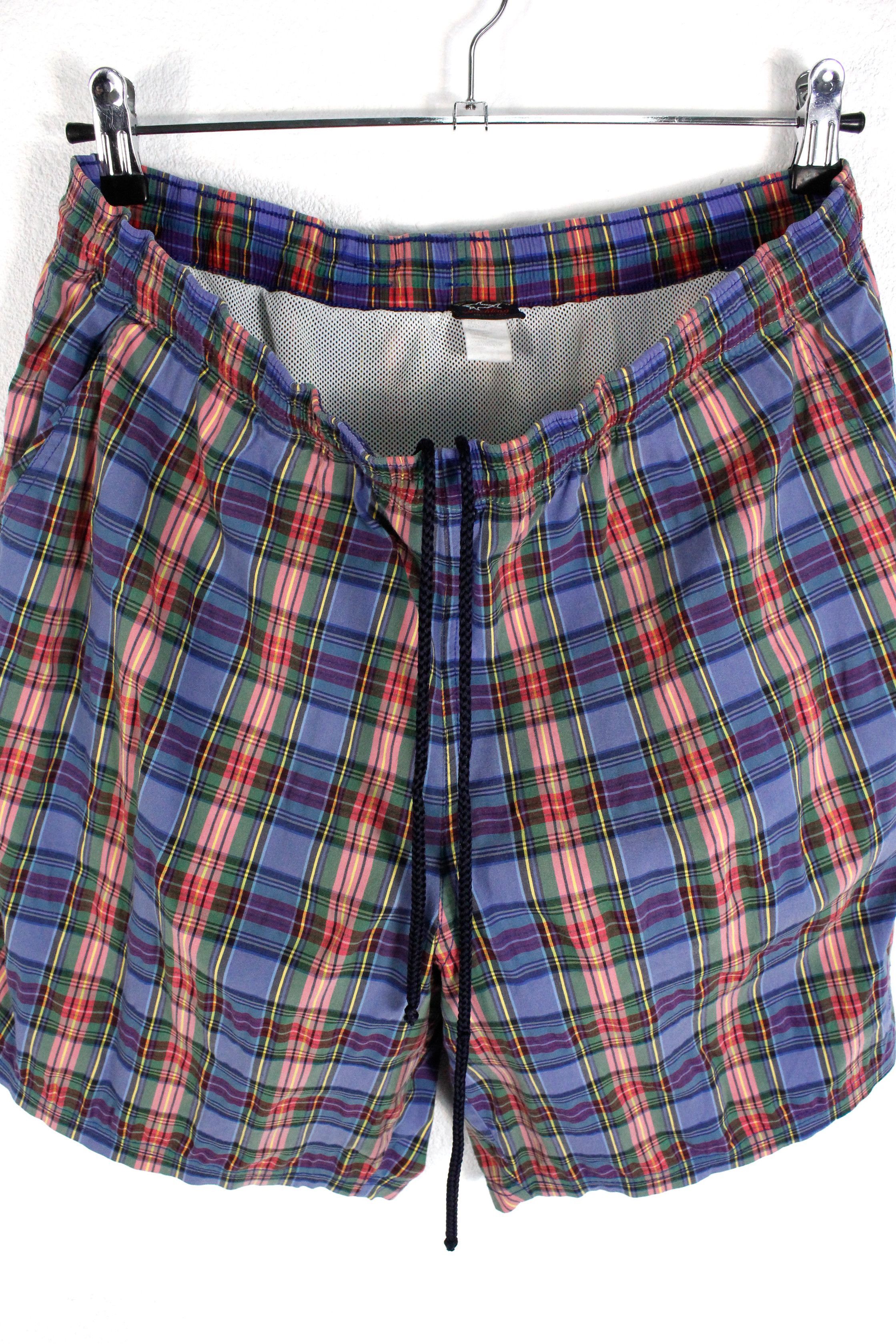 Paul & Shark Vintage Paul & Shark Yachting Logo Tartan Check Swim Shorts Size US 34 / EU 50 - 5 Thumbnail