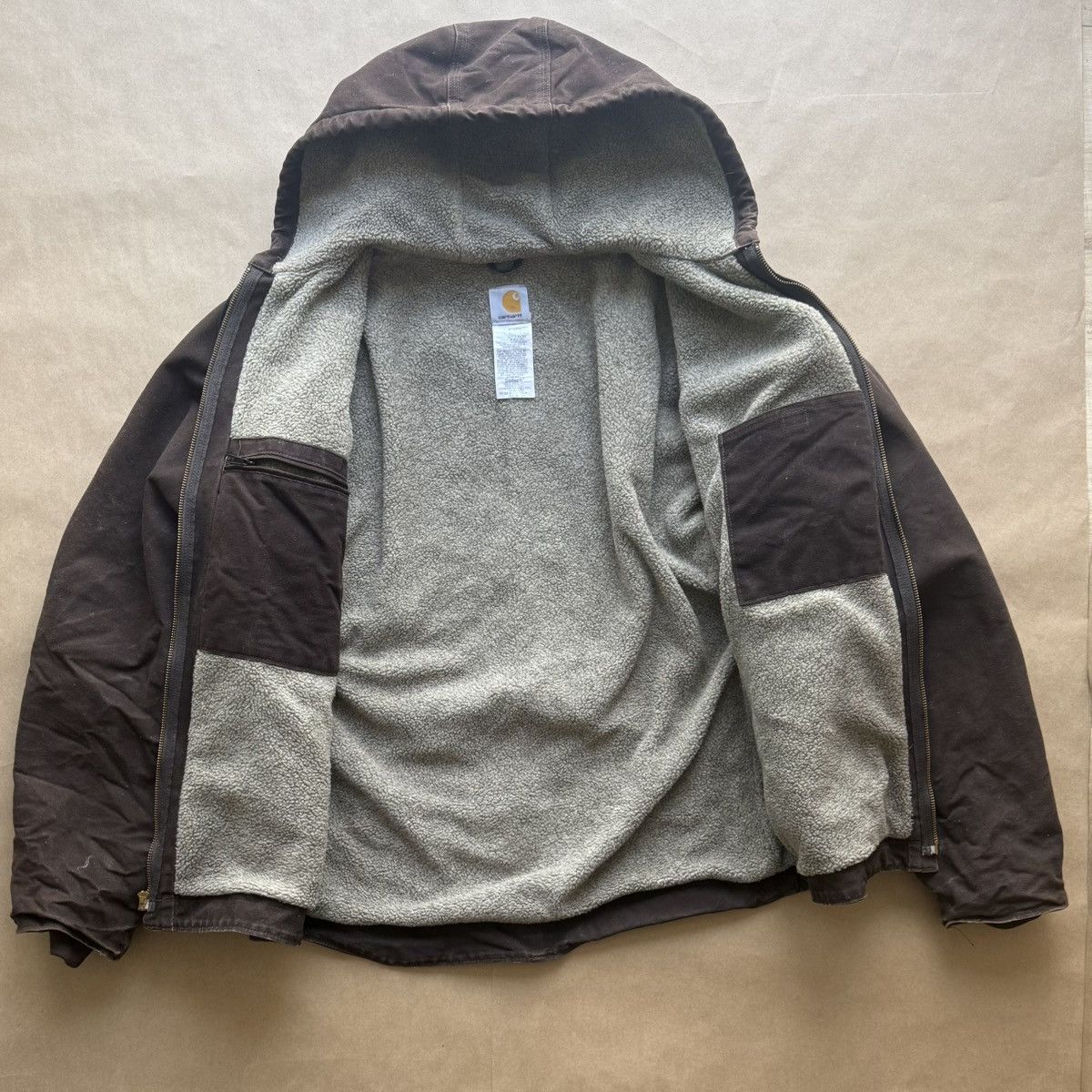 Carhartt Final Drop - Carhartt Hooded Jacket - Brown w/ Sherpa Lining Size US L / EU 52-54 / 3 - 4 Thumbnail