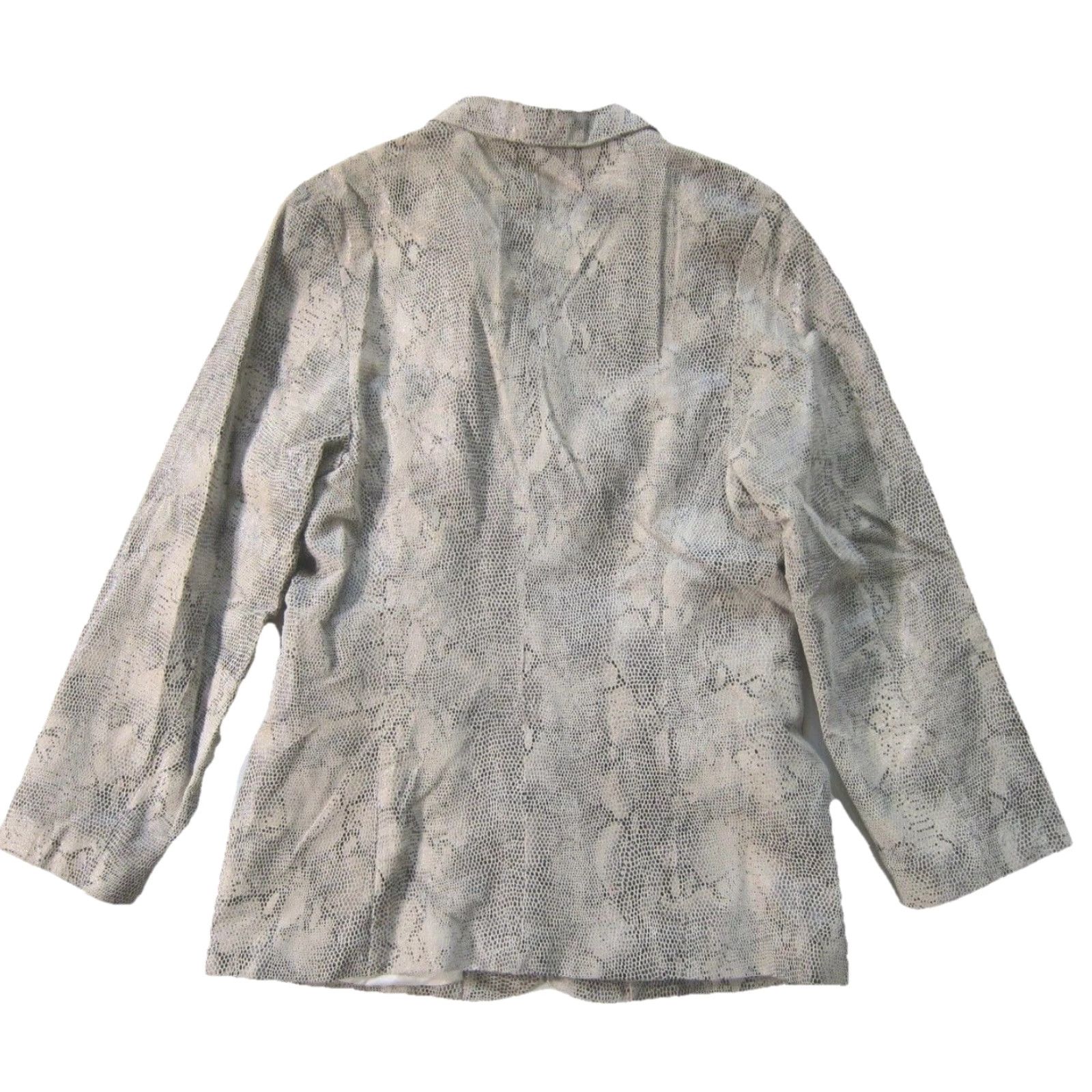 Vintage Georgiou Studio Blazer Women 12/L Grey Snake Print 100% Leather Pocket Jacket Vintage Blazer (Georgiou Studio) Size XL / US 12-14 / IT 48-50 - 2 Thumbnail