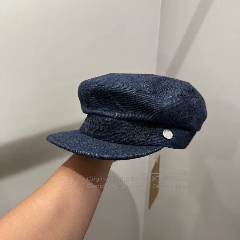 Hermes Hermes size 57 Pig Nose Denim Newsboy Hat Size ONE SIZE - 2 Thumbnail
