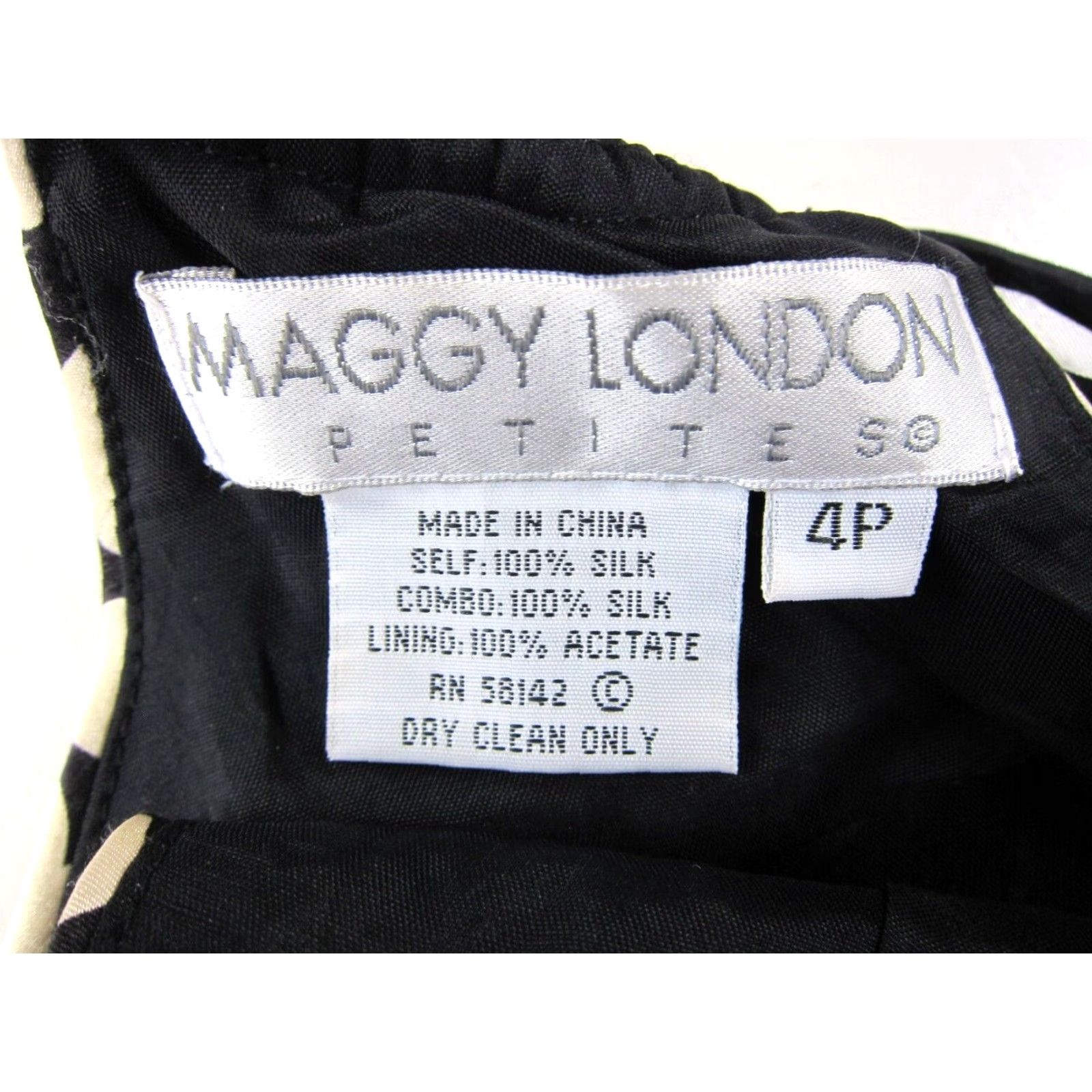 MAGGY LONDON Maggy London 100% Silk Black Ivory Polka Dot Shift Tank Tunic Dress 4P Size S / US 4 / IT 40 - 3 Thumbnail