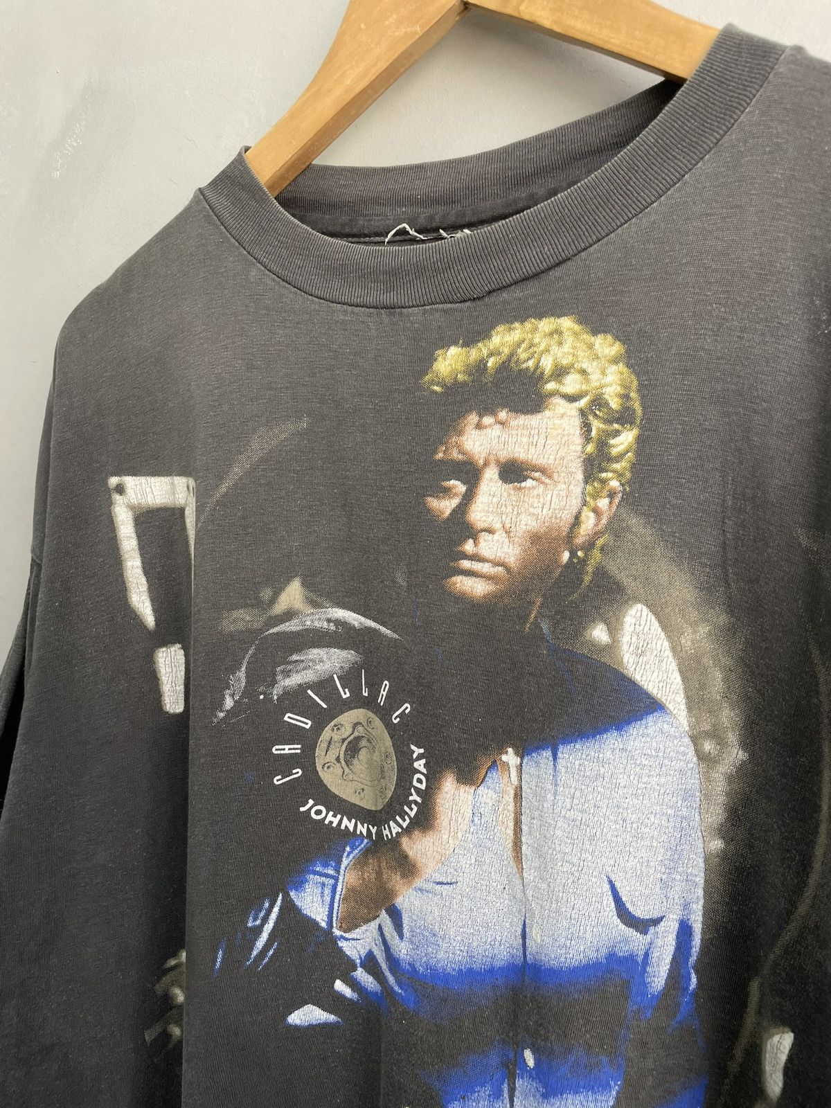 Band Tees Vintage tour t shirt 90s Johnny Hallyday washed cotton Size US L / EU 52-54 / 3 - 4 Thumbnail