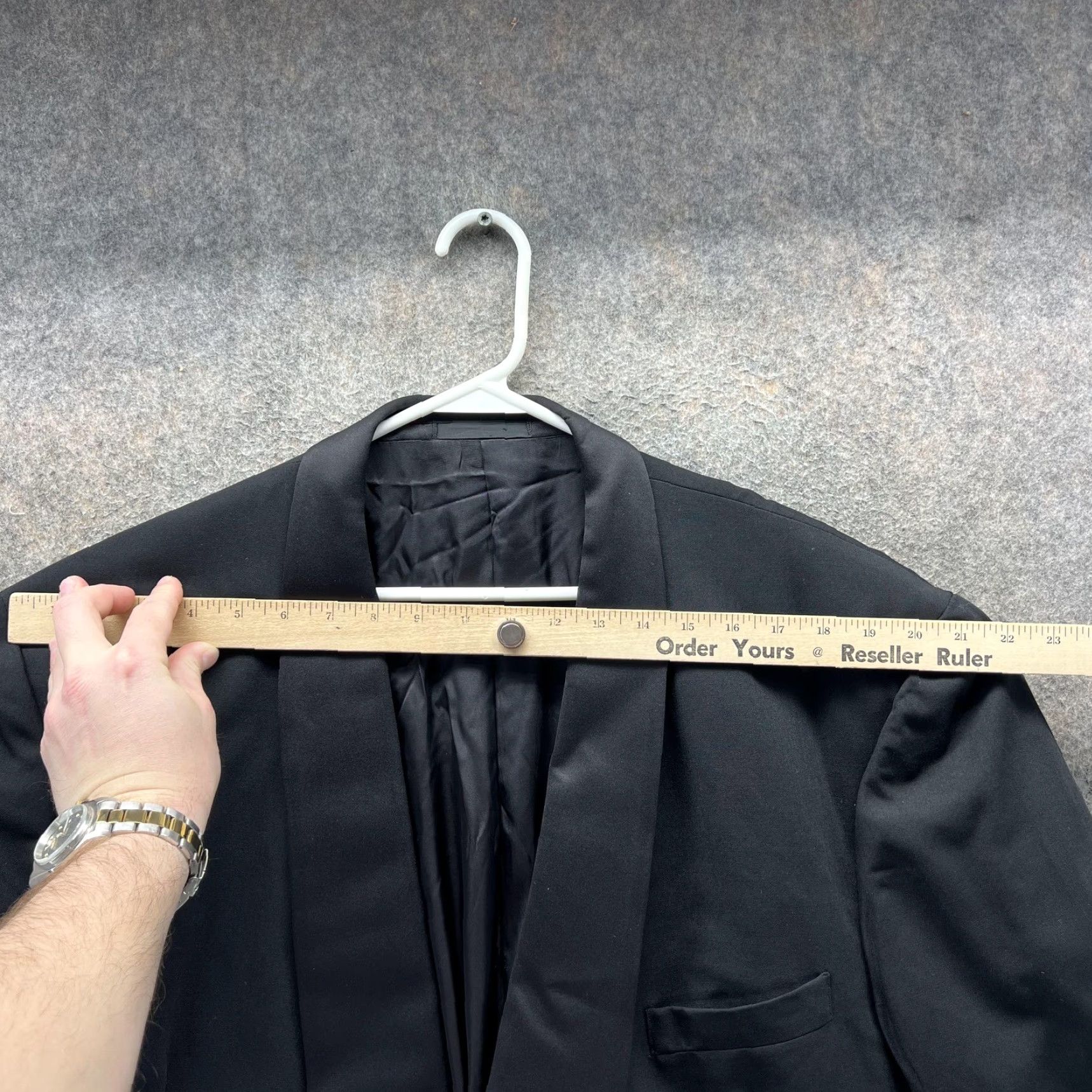 Vintage Jhane Barnes Tuxedo Jacket Mens 48L Black One-Button Shawl Lapel Formal Wedding Jacket Suit Coast? Size 48R - 6 Thumbnail