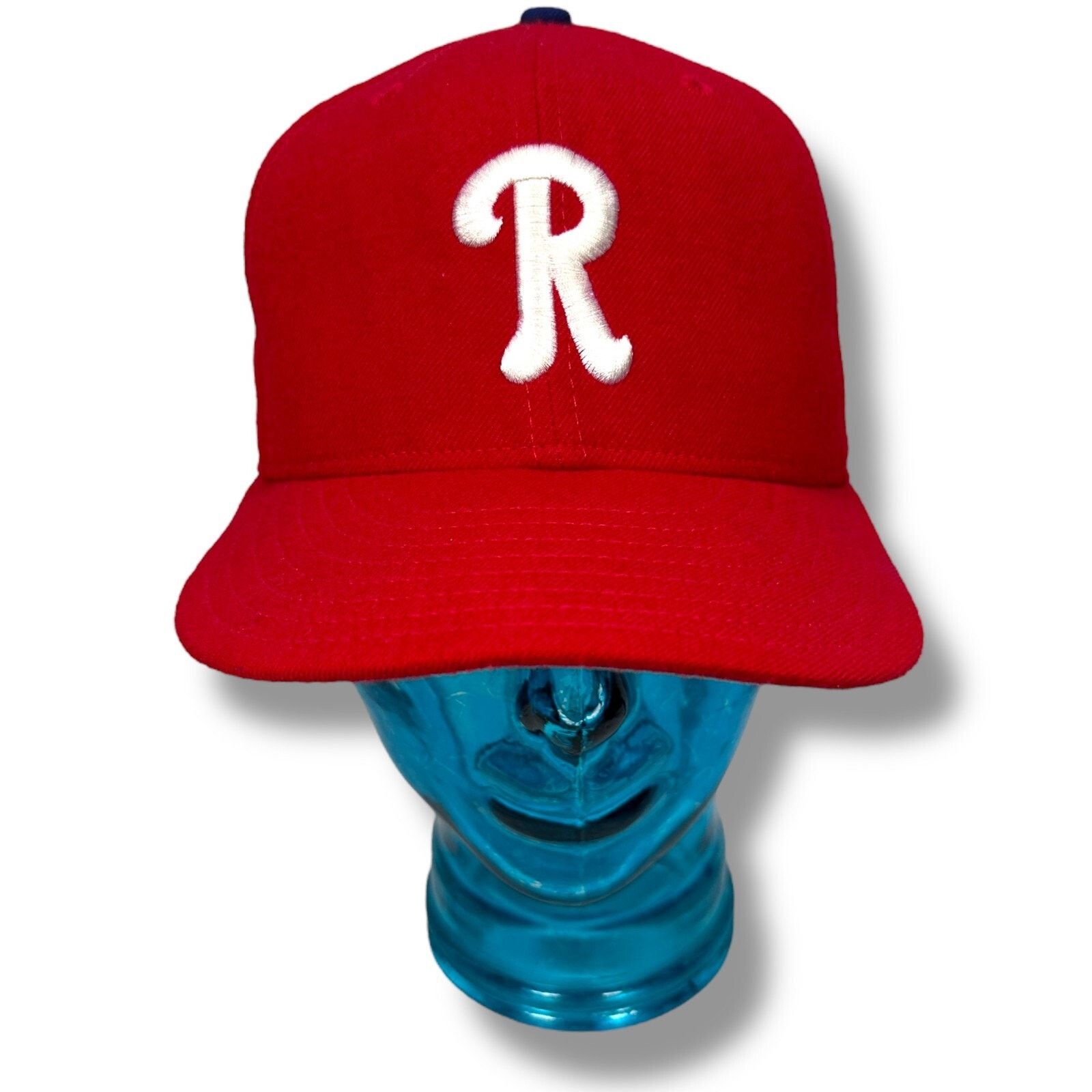 Vintage New Era Reading Phillies Fitted Hat Mens 7 1/4 Red