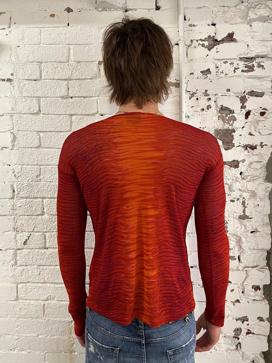 Just Cavalli 2000s Cavalli Fire Waves Orange & Red Longsleeve Size US XS / EU 42 / 0 - 3 Thumbnail