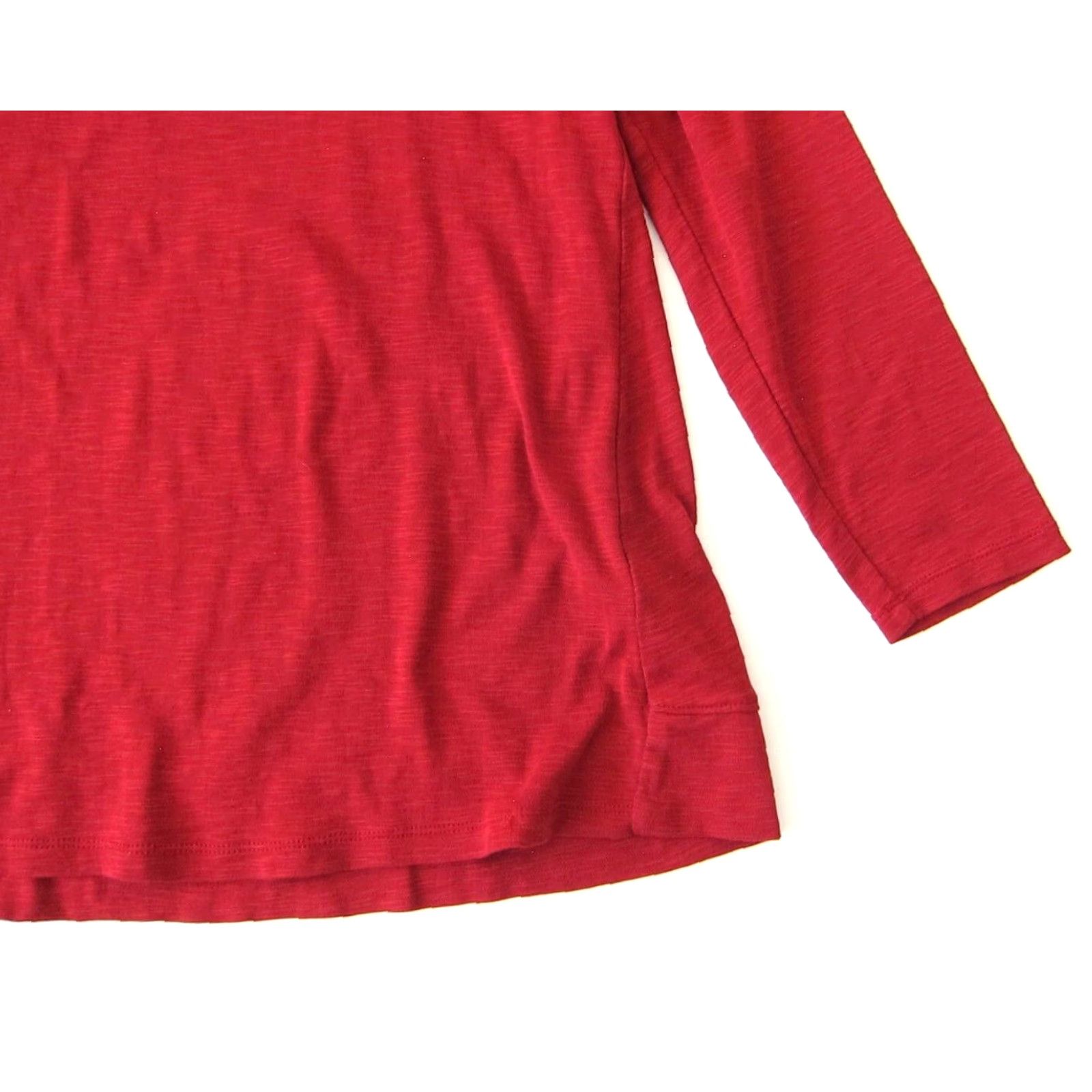 J. Jill J. Jill Blouse Shirt Women XL Petite Boat Neck Tunic 100% Cotton Red Maroon Pima Size XL / US 12-14 / IT 48-50 - 6 Thumbnail