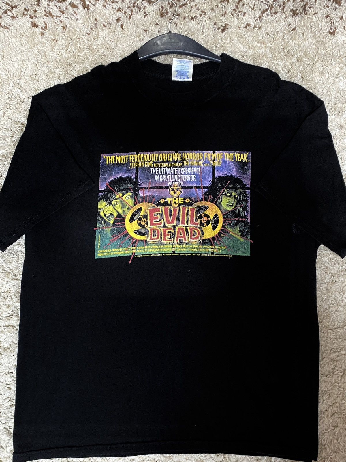 image of Expert Horror x Movie The Evil Dead Terror Chainsaw Vintage Horror Movie Tee in Black (Size XL)