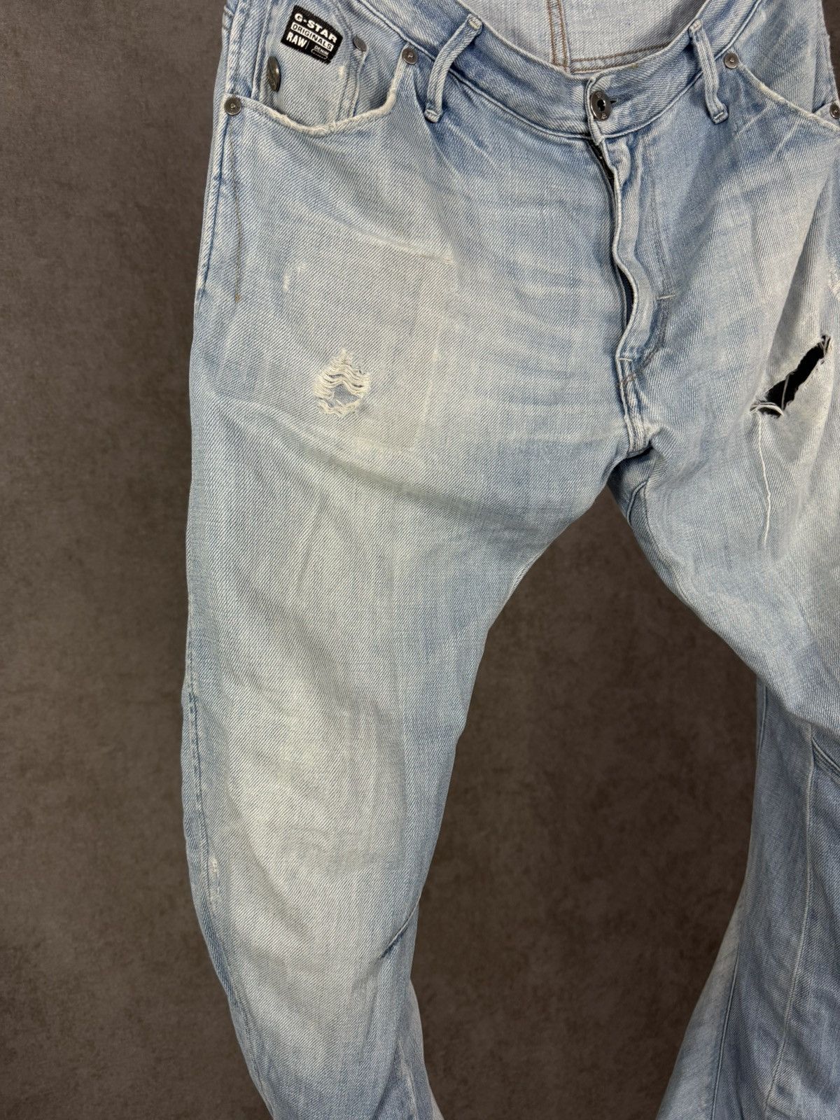 G-Star G Star Raw designer distressed asymmetric jeans Size US 34 / EU 50 - 3 Thumbnail