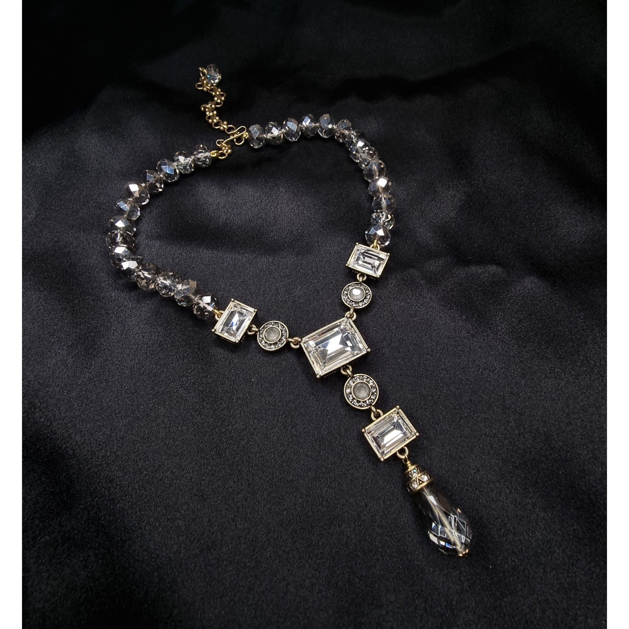 Vintage Heidi Daus Statement Necklace With Clear Crystal Accents & G Size ONE SIZE - 1 Thumbnail