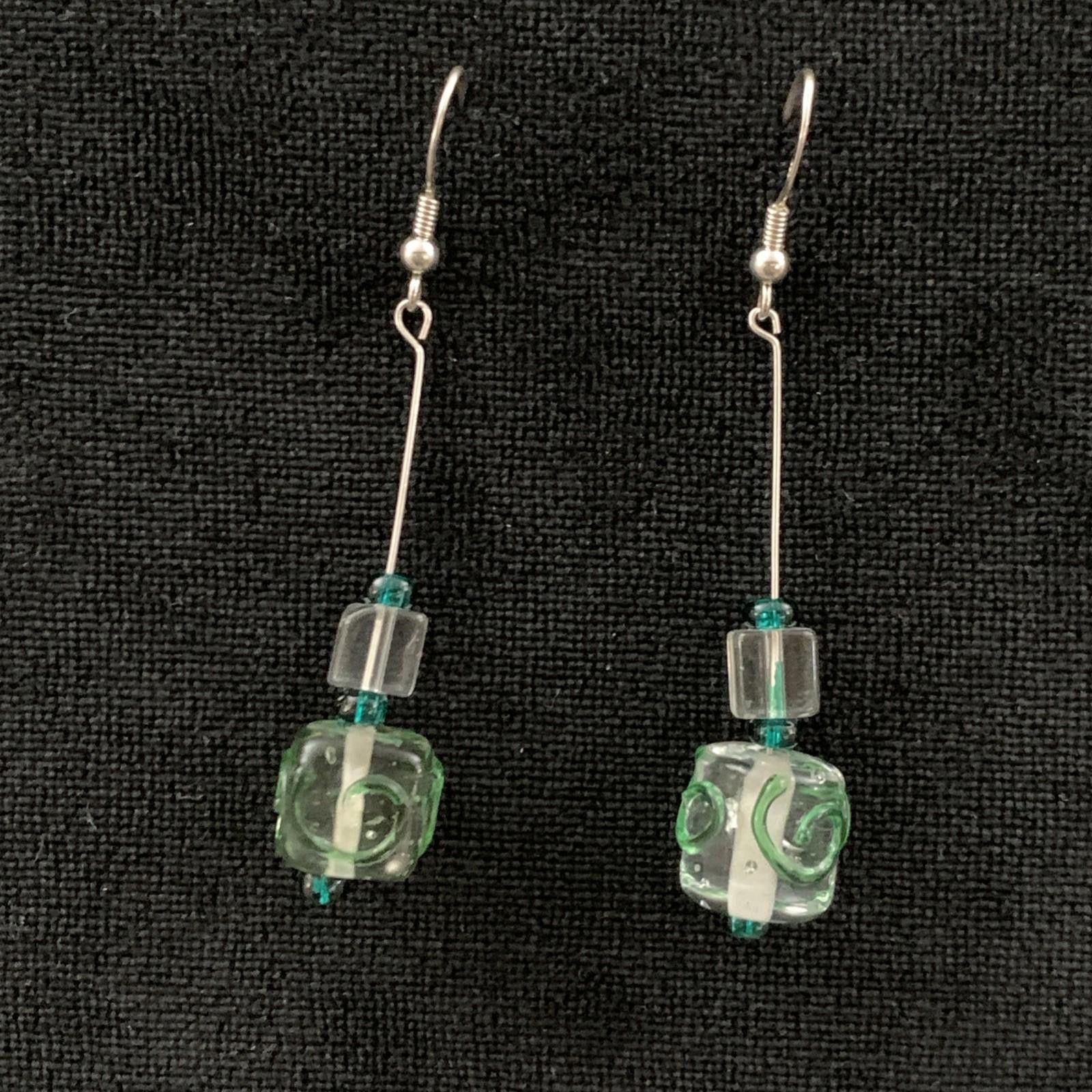 Studio D'Artisan Artisan Lampwork Glass Earrings Mismatched Beads 925 Silver Size ONE SIZE - 4 Thumbnail