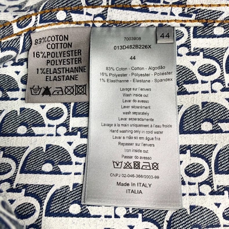 Dior Dior Dark blue inner logo full printed cotton lapel single Size US S / EU 44-46 / 1 - 6 Thumbnail