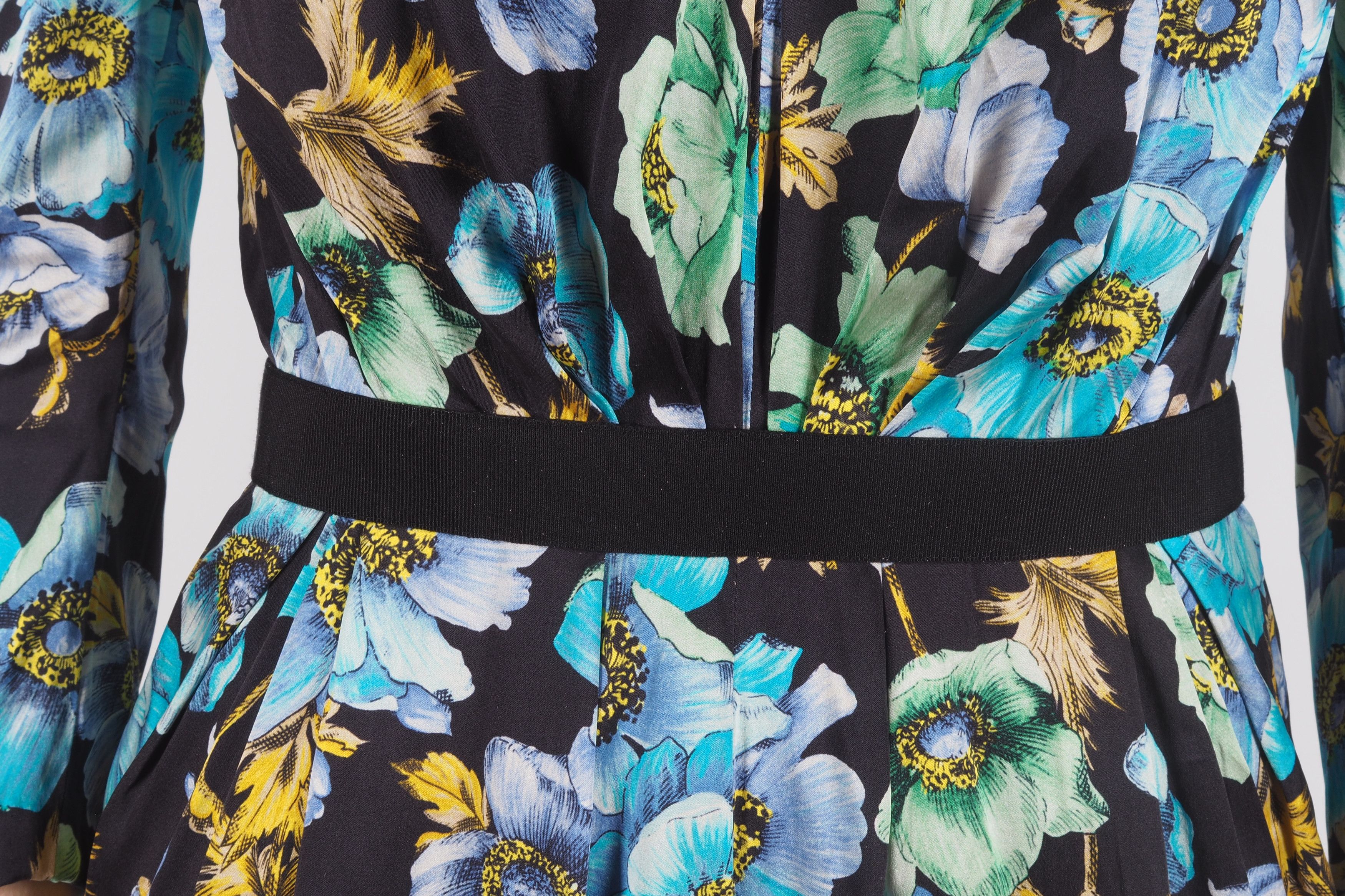 Dolce & Gabbana Dolce & Gabbana Vintage Silk Blue Floral Sheath Wiggle Dress Size M / US 6-8 / IT 42-44 - 7 Thumbnail