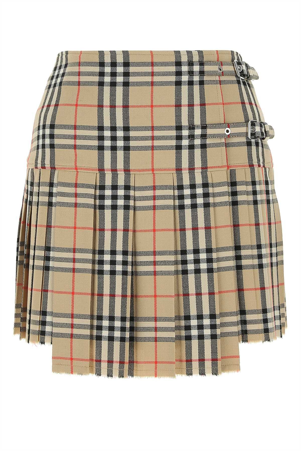 image of Burberry Embroidered Wool Mini Skirt, Women's (Size 24)