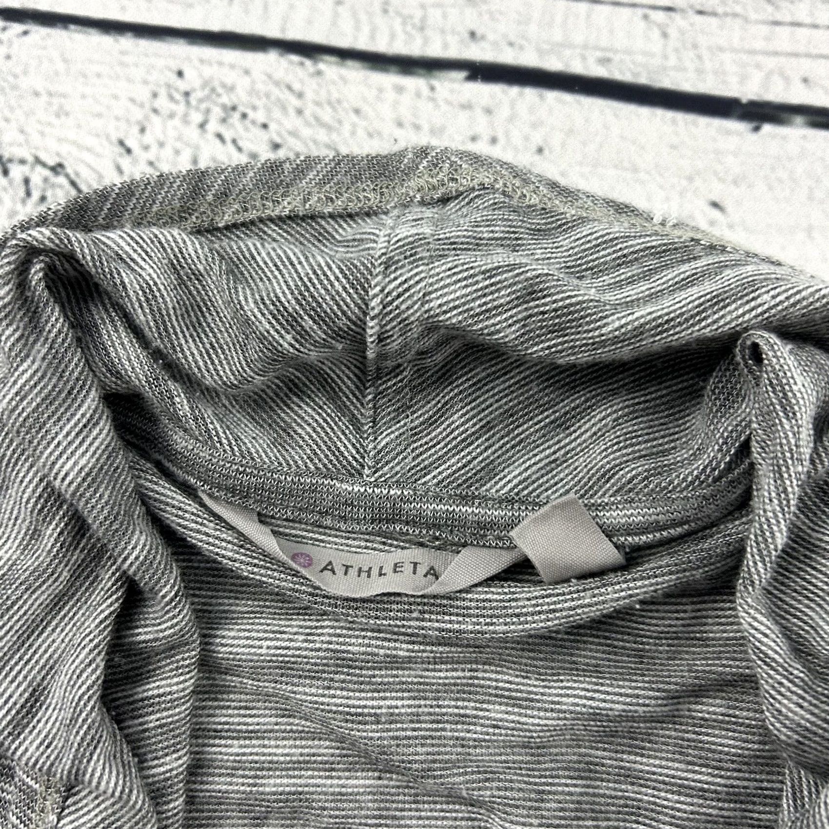 Athleta Athleta Striped Lightweight Open Cardigan Sweater Women's XS Gray Size XS / US 0-2 / IT 36-38 - 4 Thumbnail