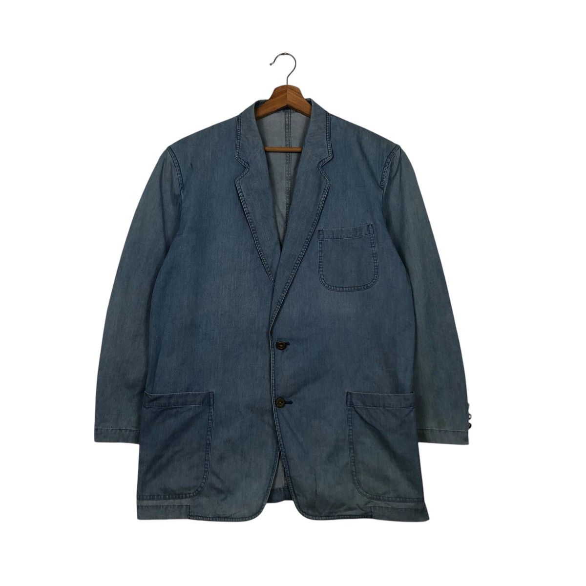 Burberry 📌Vintage Chore Work Denim Jacket Burberrys Double Breast Size US M / EU 48-50 / 2 - 2 Thumbnail