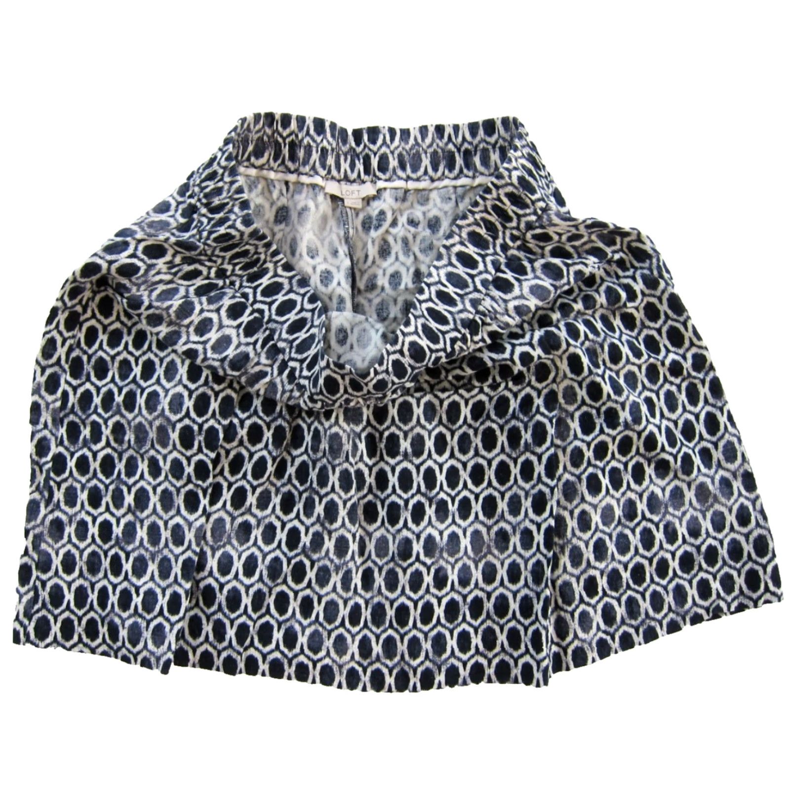 Ann Taylor Ann Taylor Loft Skirt – Linen Blue Pocket Short Elastic Waist Large Women’s XS? Size 36" / US 14 / IT 50 - 4 Thumbnail
