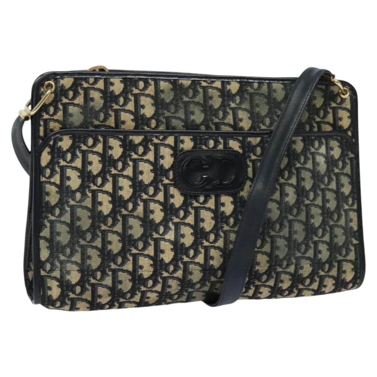 Dior DIOR Trotter Canvas Shoulder Bag Navy Gold Size ONE SIZE - 1 Thumbnail