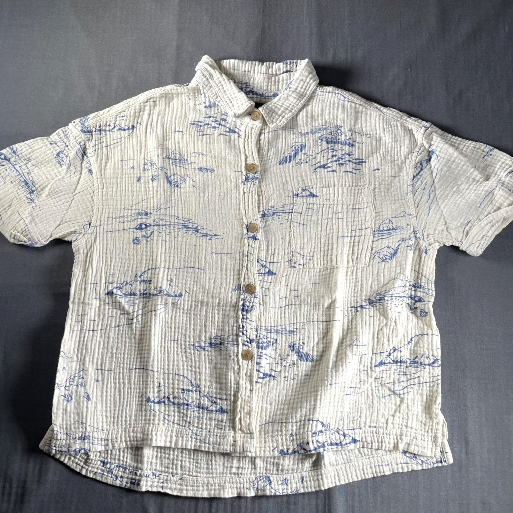 Pendleton VINTAGE Pendleton Shirt Womens Medium White Blue Cotton Gauze Short Sleeve Resort Size M / US 6-8 / IT 42-44 - 3 Thumbnail