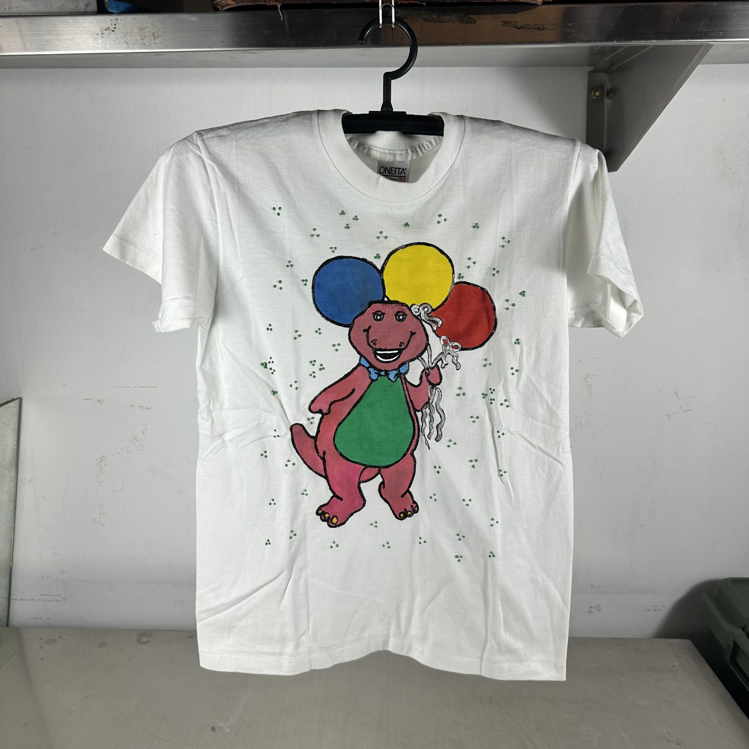 Vintage Vintage 90s Barney the Dinosaur Cartoon Character T-Shirt Size US XS / EU 42 / 0 - 1 Thumbnail