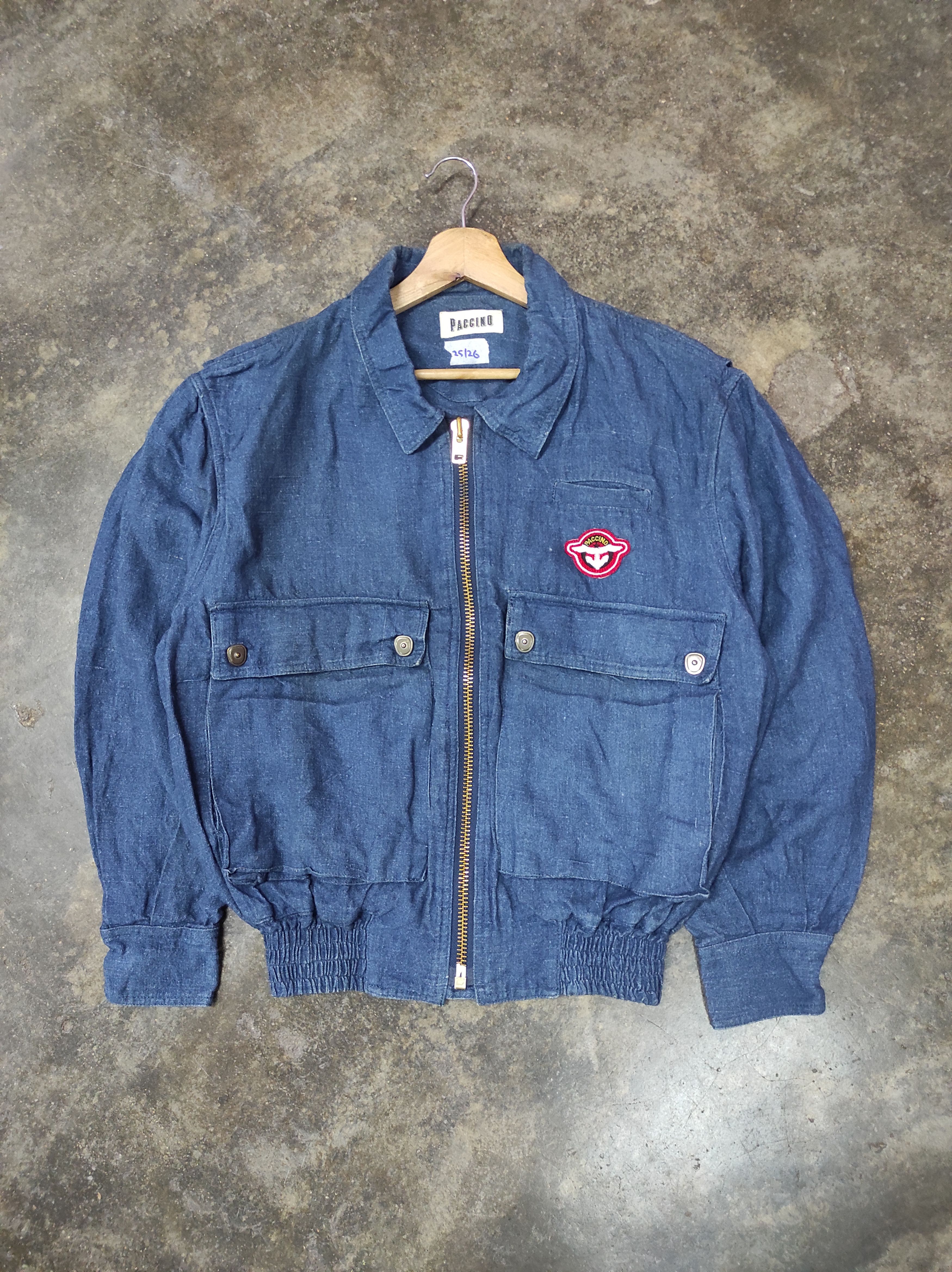 Japanese Brand VINTAGE PACCINO DENIM BOMBER JACKET Size US L / EU 52-54 / 3 - 1 Thumbnail