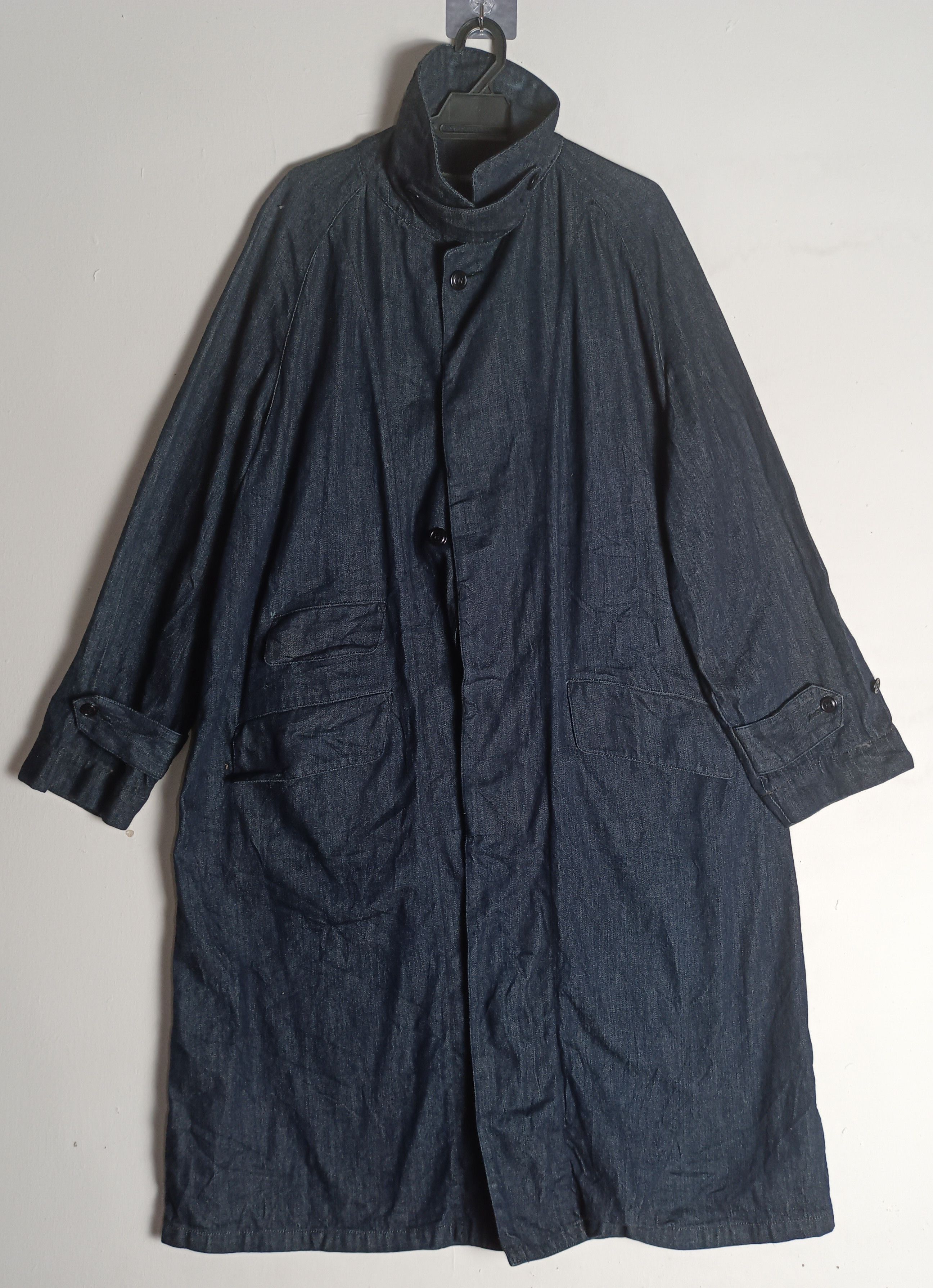 image of Evisu Vintage Parka Jacket Denim in Denim Blue, Men's (Size 2XL)