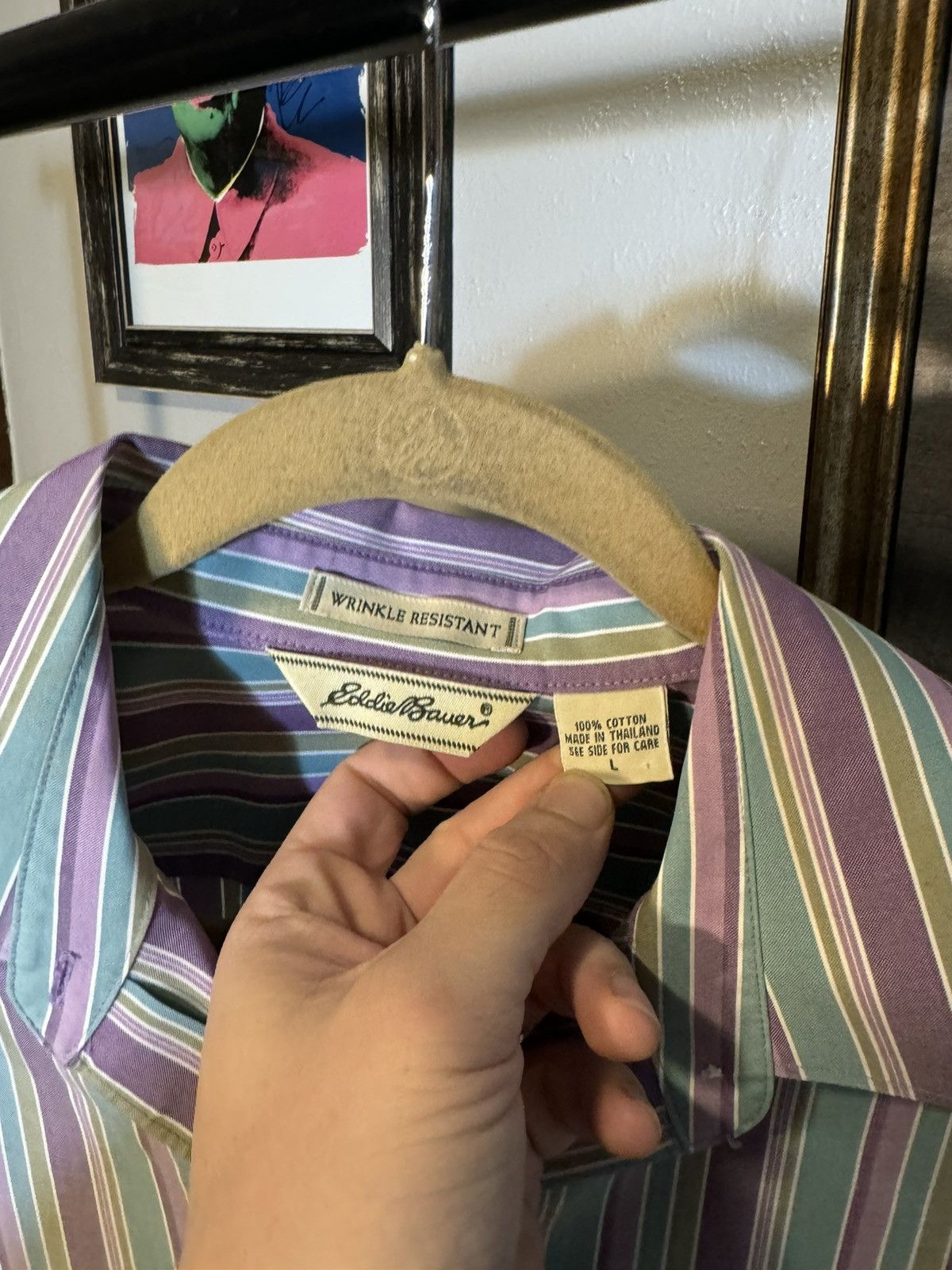 Eddie Bauer × Vintage Vintage Eddie Bauer Striped Shirt Size L / US 10 / IT 46 - 4 Thumbnail
