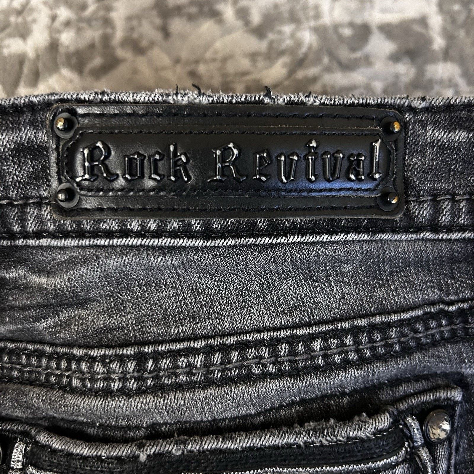 Rock Revival Rock Revival Celinda Skinny Low Rise Black Denim Sz 31 Size 31" - 12 Thumbnail