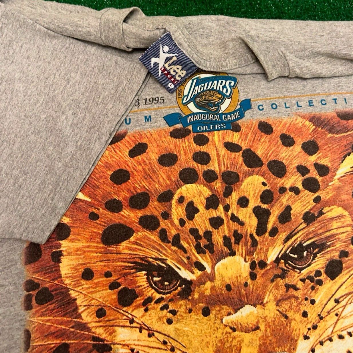 Logo 7 VINTAGE Jacksonville Jaguars 1995 Big Logo Oilers VTG Shirt Mens L Gray 90s Sports Hip Hop Shirt Mens L Size US L / EU 52-54 / 3 - 3 Thumbnail