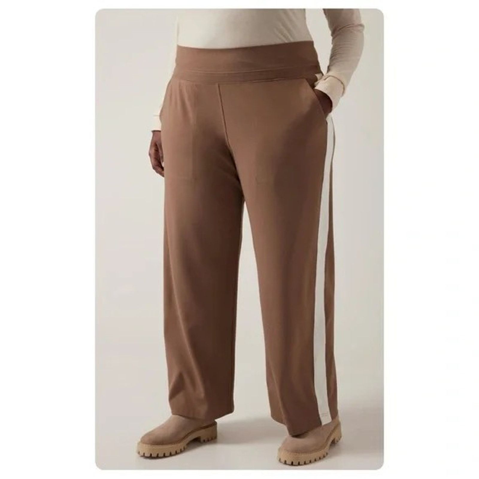 Athleta Athleta Venice Colorblock Wide Leg Pant Rustic Magnolia1X Size 40" / US 18 - 1 Thumbnail